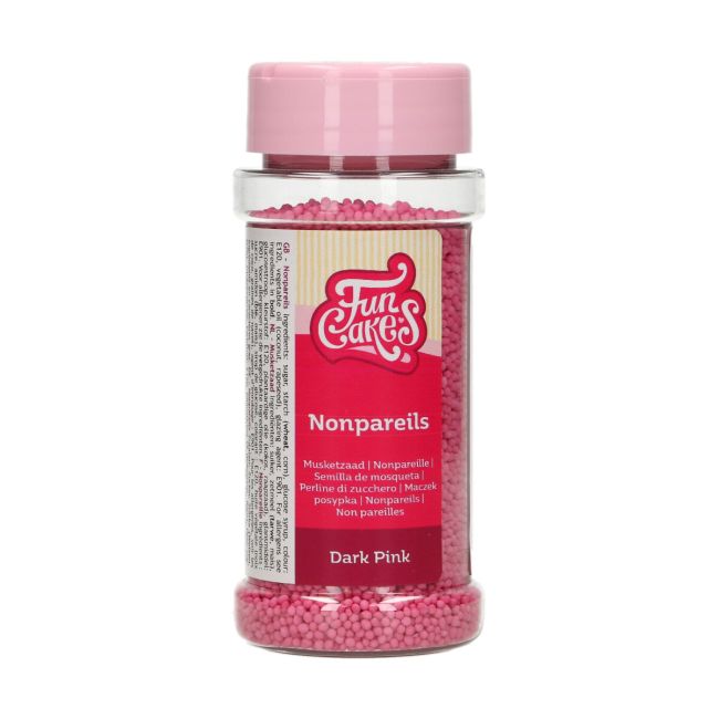 FunCakes Nonpareils Zuckerperlen dark pink / 80g - Sugar Sweet Kitchen