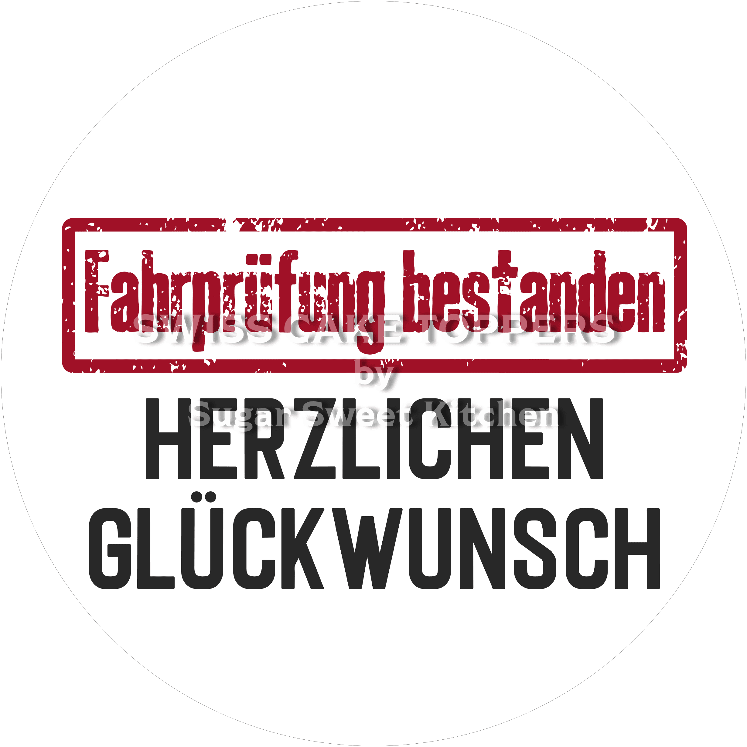 Dekorativer Auto-Führerschein-Tortenaufleger3 - personalisierbar - Fondant- Torten- & Cupcakeaufleger Sugar Sweet