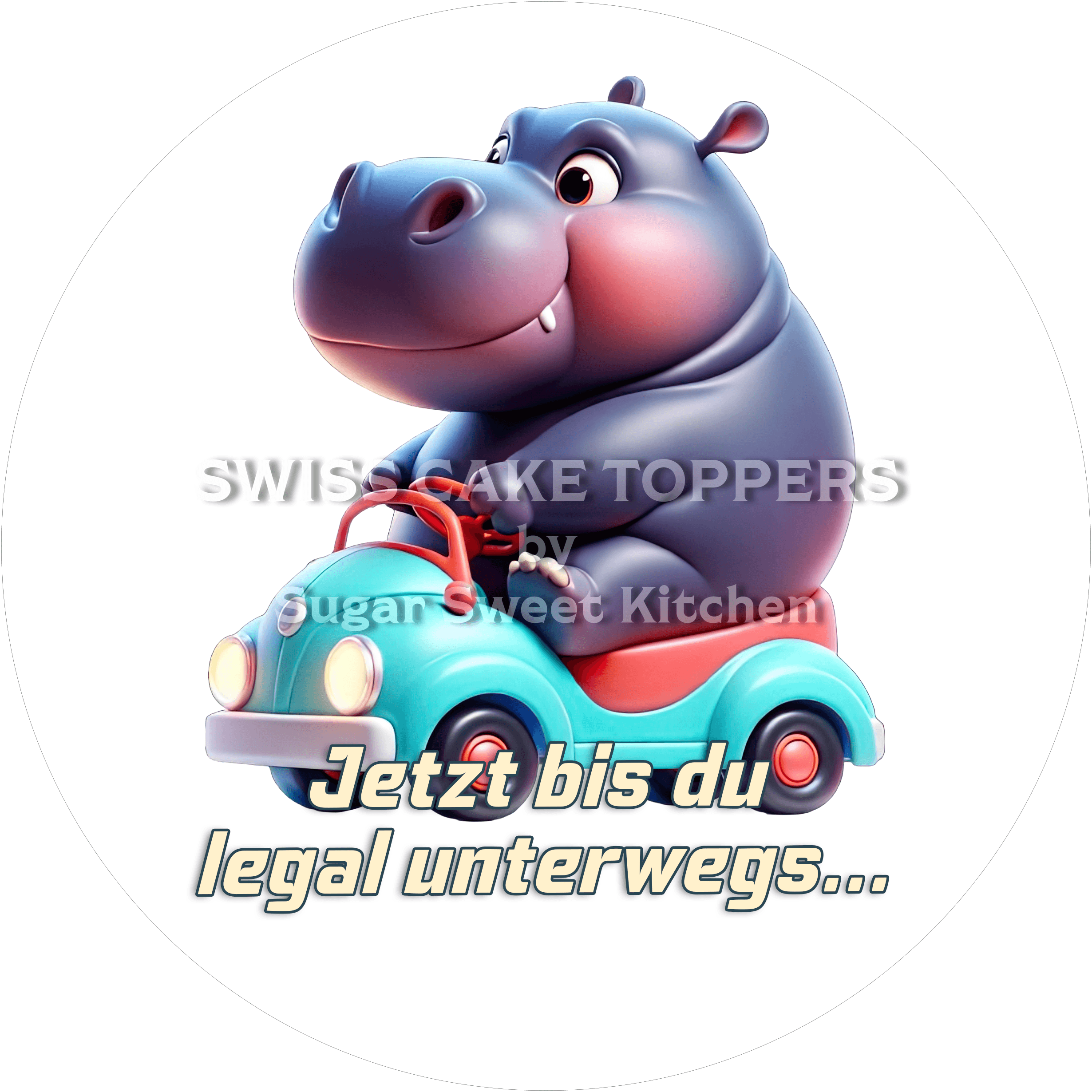 Süsser Auto-Führerschein-Tortenaufleger7 - personalisierbar - Fondant- Torten- & Cupcakeaufleger Sugar Sweet Kitchen