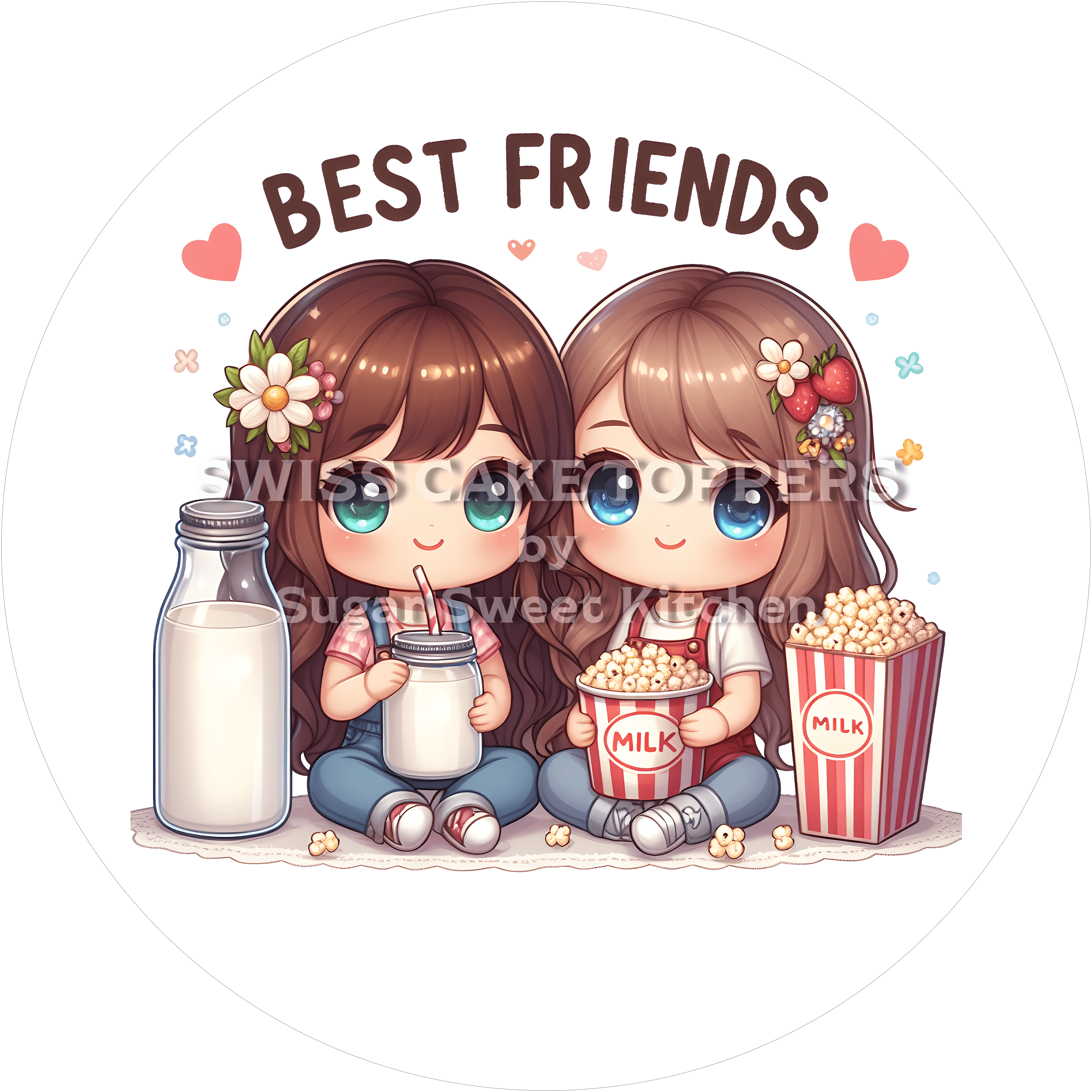 Tortenaufleger Freunde 11 - essbar & personalisierbar - Fondant- Torten- Cupcakeaufleger Sugar Sweet Kitchen