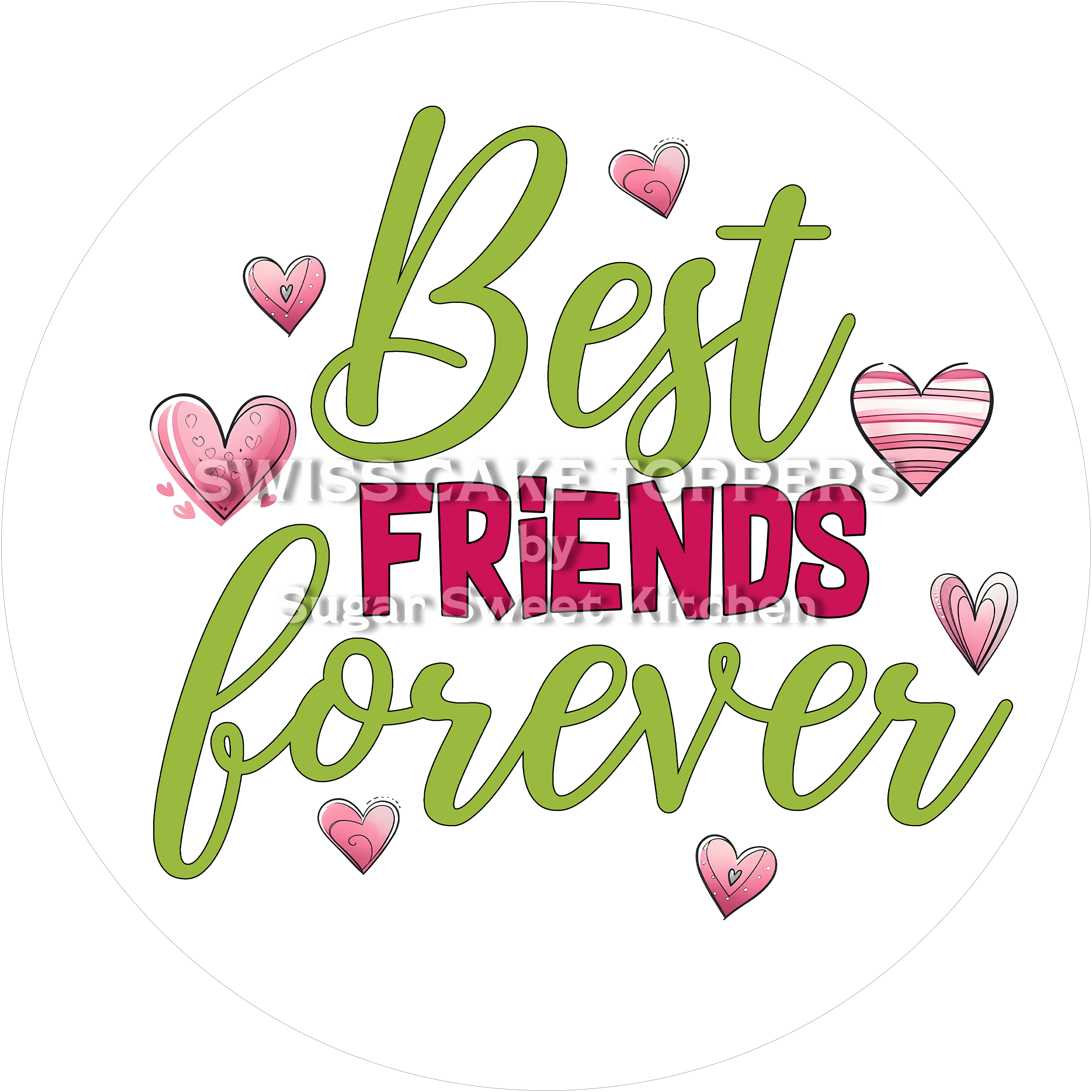 Tortenaufleger Freunde 03 - essbar & personalisierbar - Fondant- Torten- Cupcakeaufleger Sugar Sweet Kitchen