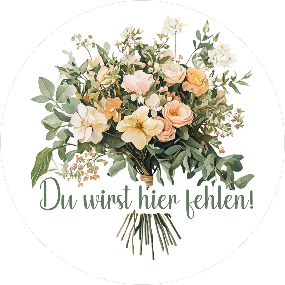 Hübscher Abschieds-Tortenaufleger - Flower19 - personalisierbar - Fondant- Torten- & Cupcakeaufleger Sugar Sweet Kitchen