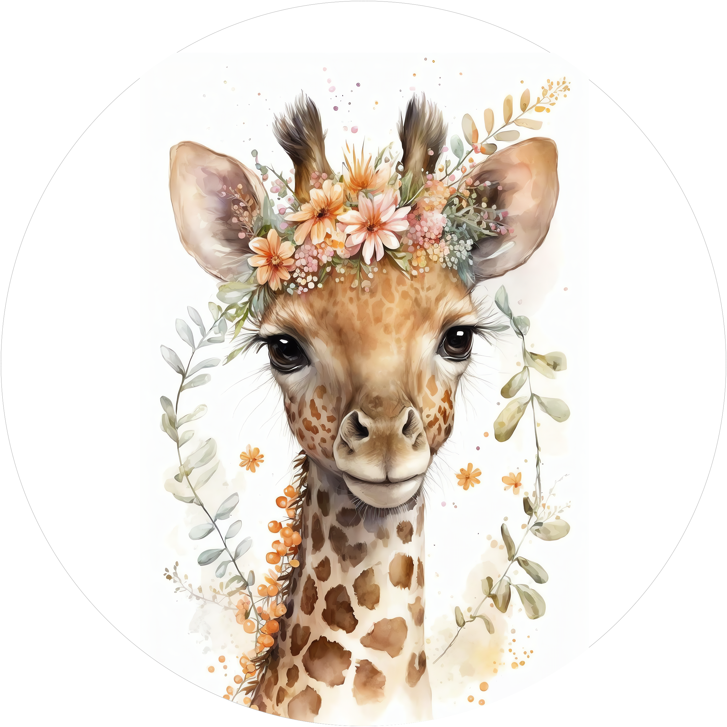 Bezaubernder Giraffen-Tortenaufleger2 - personalisierbar - Fondant- Torten- & Cupcakeaufleger Sugar Sweet Kitchen