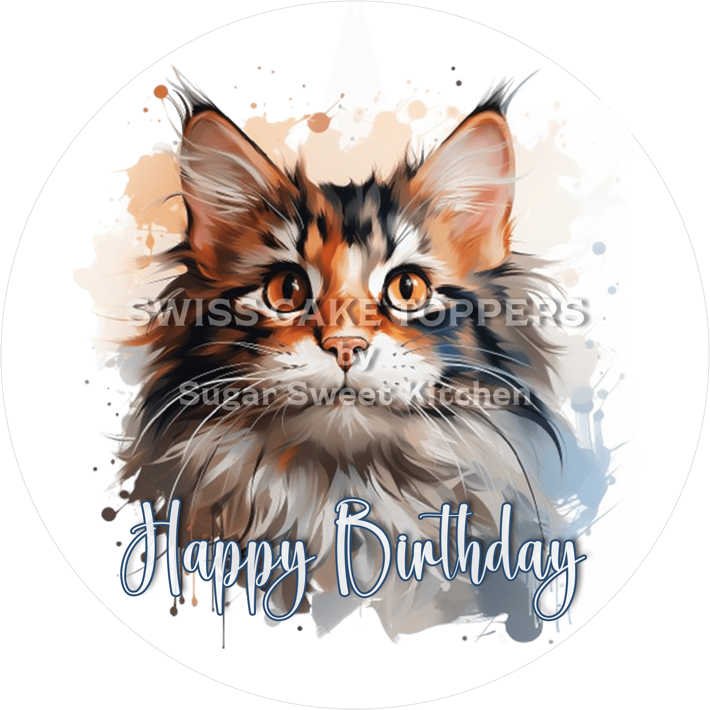 Tortenaufleger Geburtstag Katze 11 – essbar & personalisierbar - Fondant- Torten- Cupcakeaufleger Sugar Sweet Kitchen