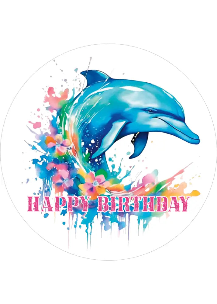 Delfin Geburtstags-Tortenaufleger7 – essbar & personalisierbar - Fondant- Torten- Cupcakeaufleger Sugar Sweet Kitchen