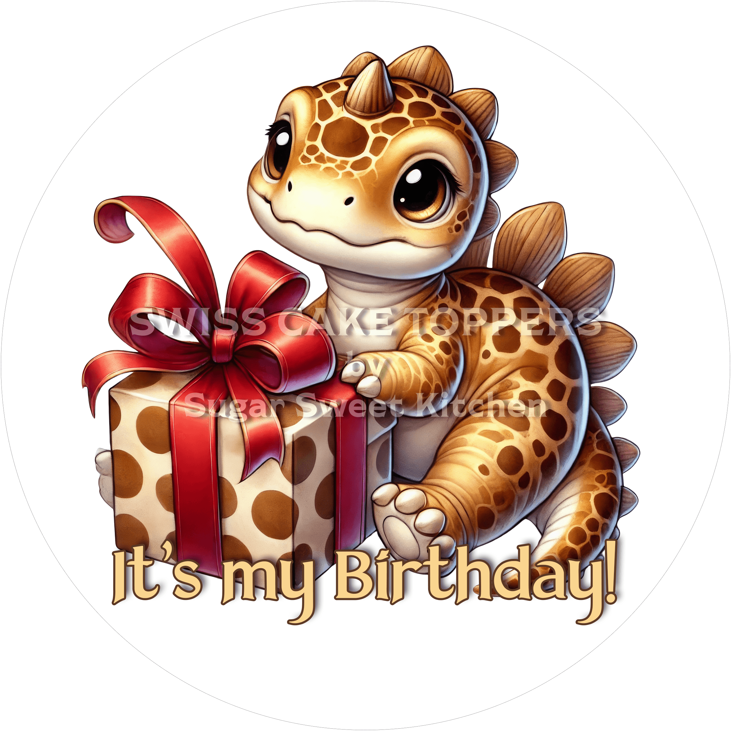 Tortenaufleger niedlicher Dino12 - personalisierbar - Fondant- Torten- & Cupcakeaufleger Sugar Sweet Kitchen