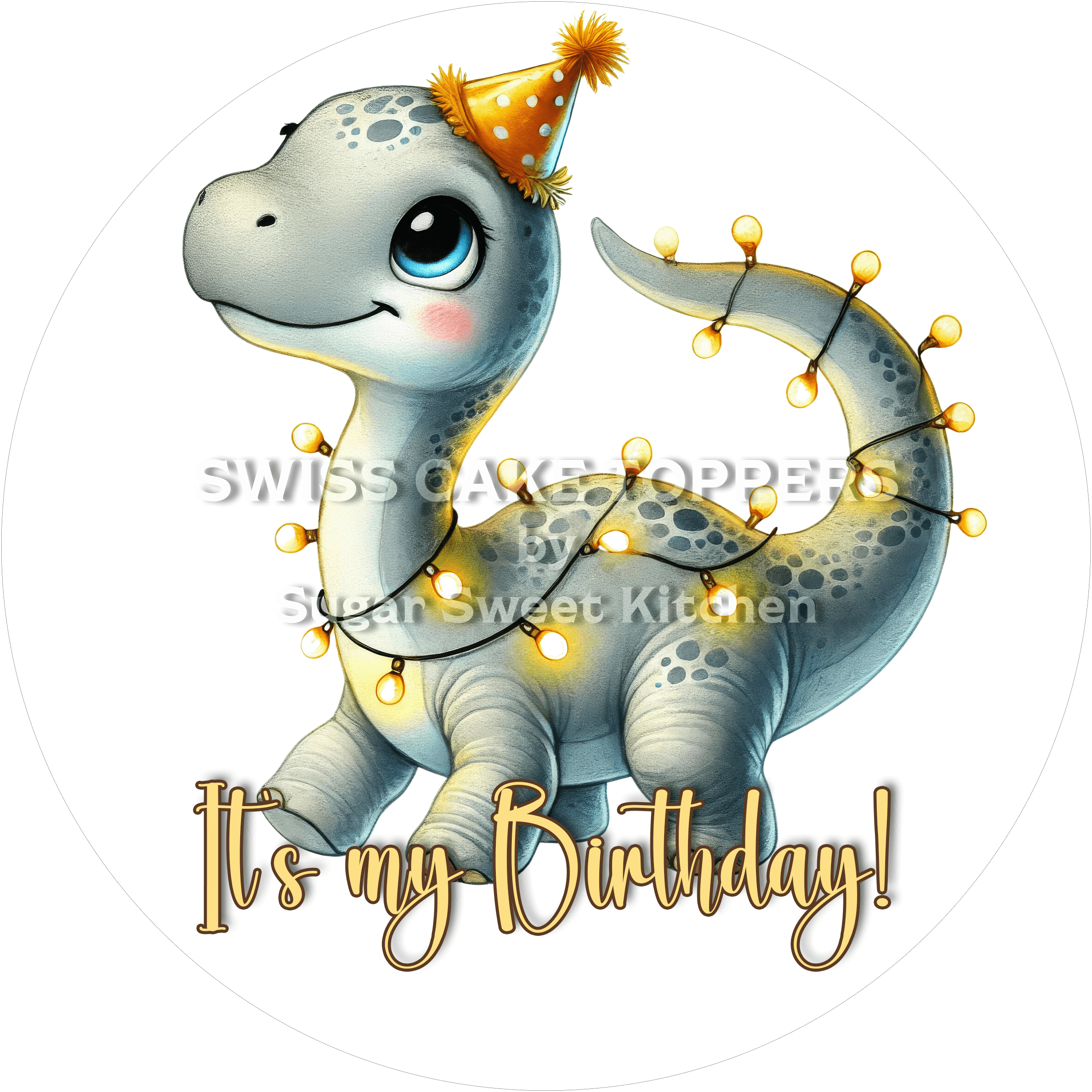 Tortenaufleger süsser Dino9 - essbar & personalisierbar - Fondant- Torten- Cupcakeaufleger Sugar Sweet Kitchen