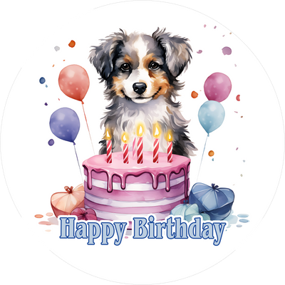 Tier-Geburtstags-Tortenaufleger Dog29 - personalisierbar