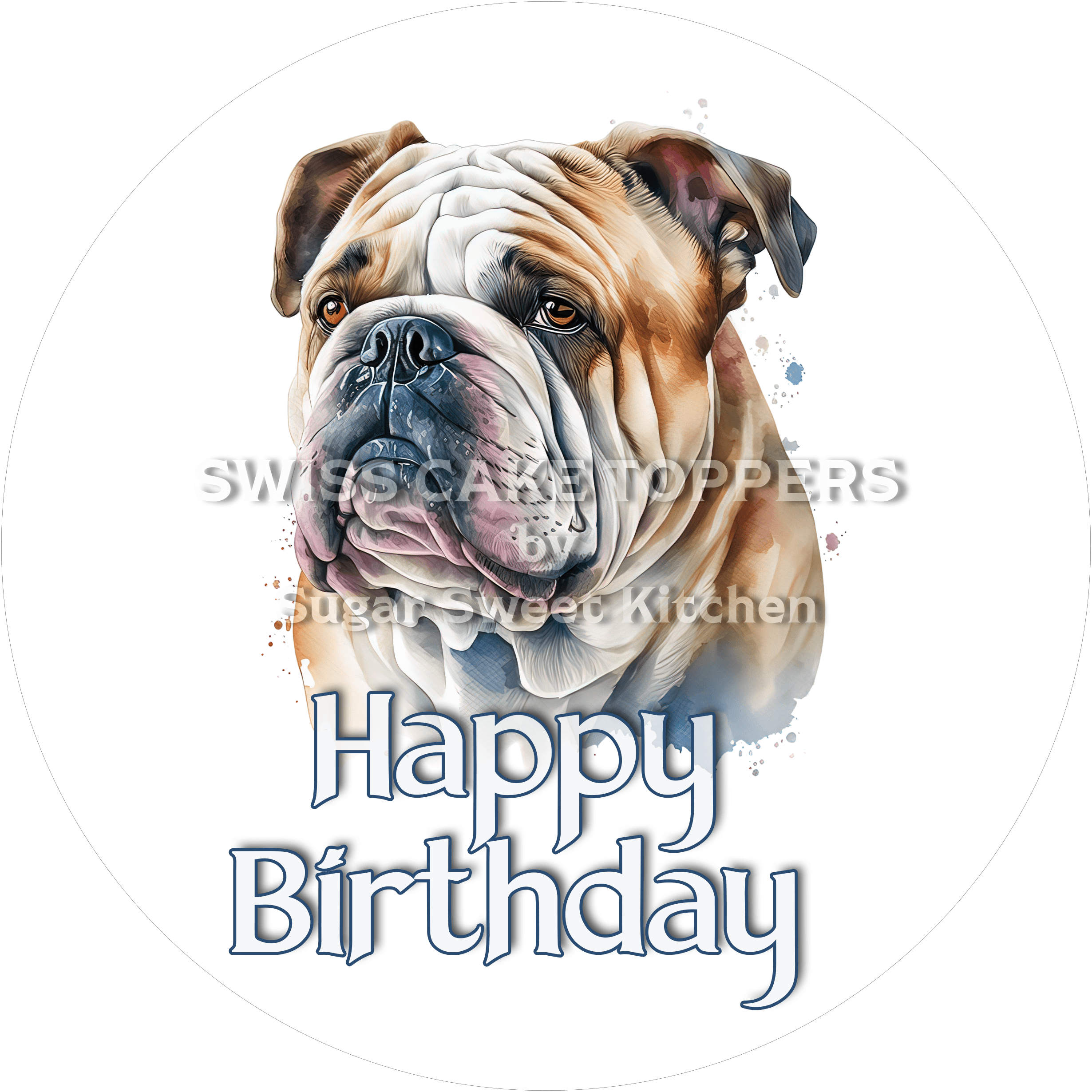 Tortenaufleger Geburtstag Hund 03 – essbar & personalisierbar - Fondant- Torten- Cupcakeaufleger Sugar Sweet Kitchen