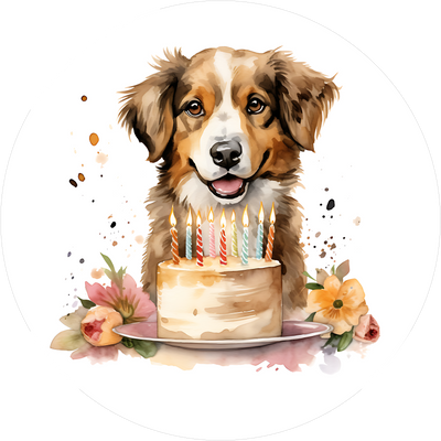 Tier-Geburtstags-Tortenaufleger Dog30 - personalisierbar