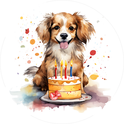 Tier-Geburtstags-Tortenaufleger Dog31 - personalisierbar