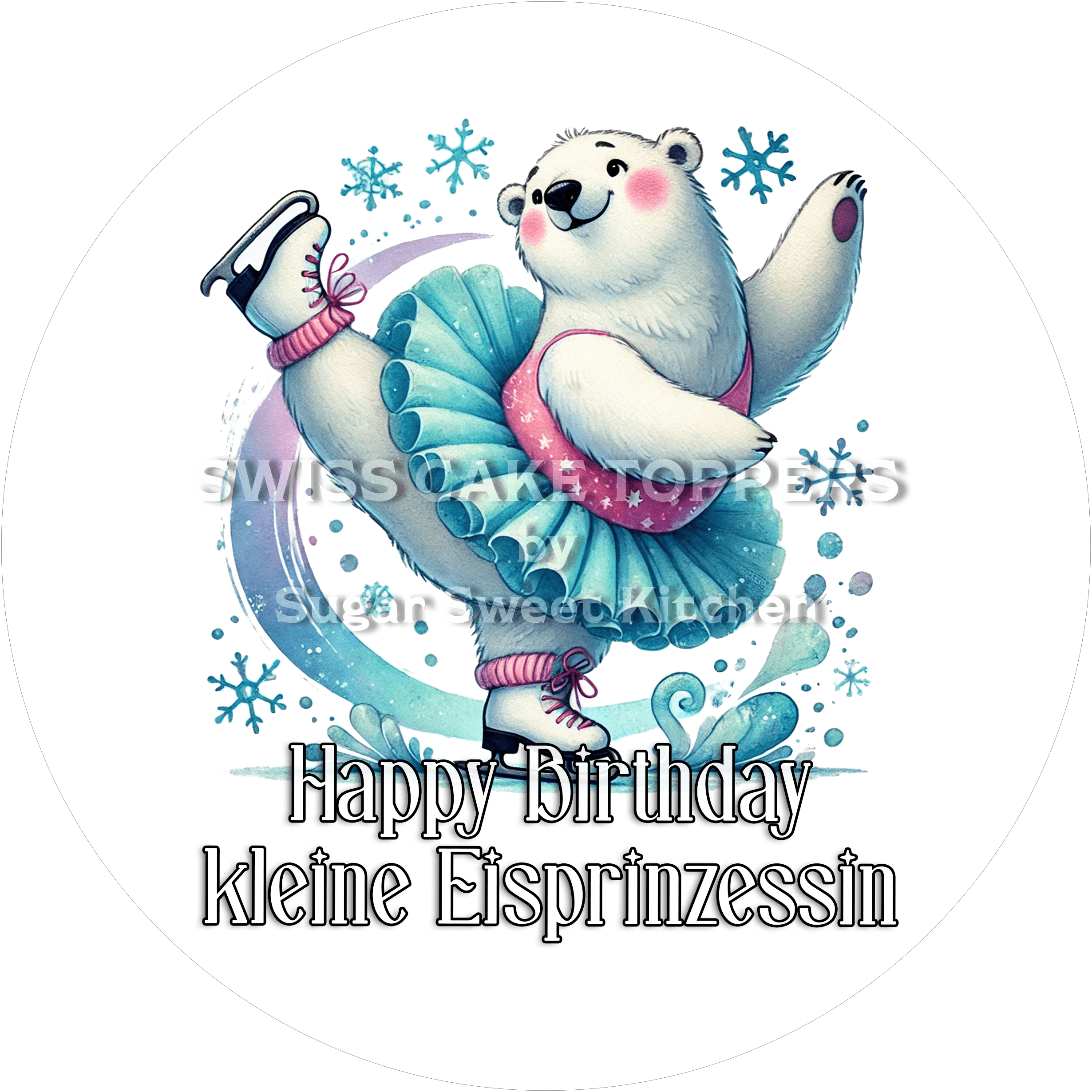 Tortenaufleger Geburtstag Eiskunstlauf 08 - essbar & personalisierbar - Fondant- Torten- Cupcakeaufleger Sugar Sweet
