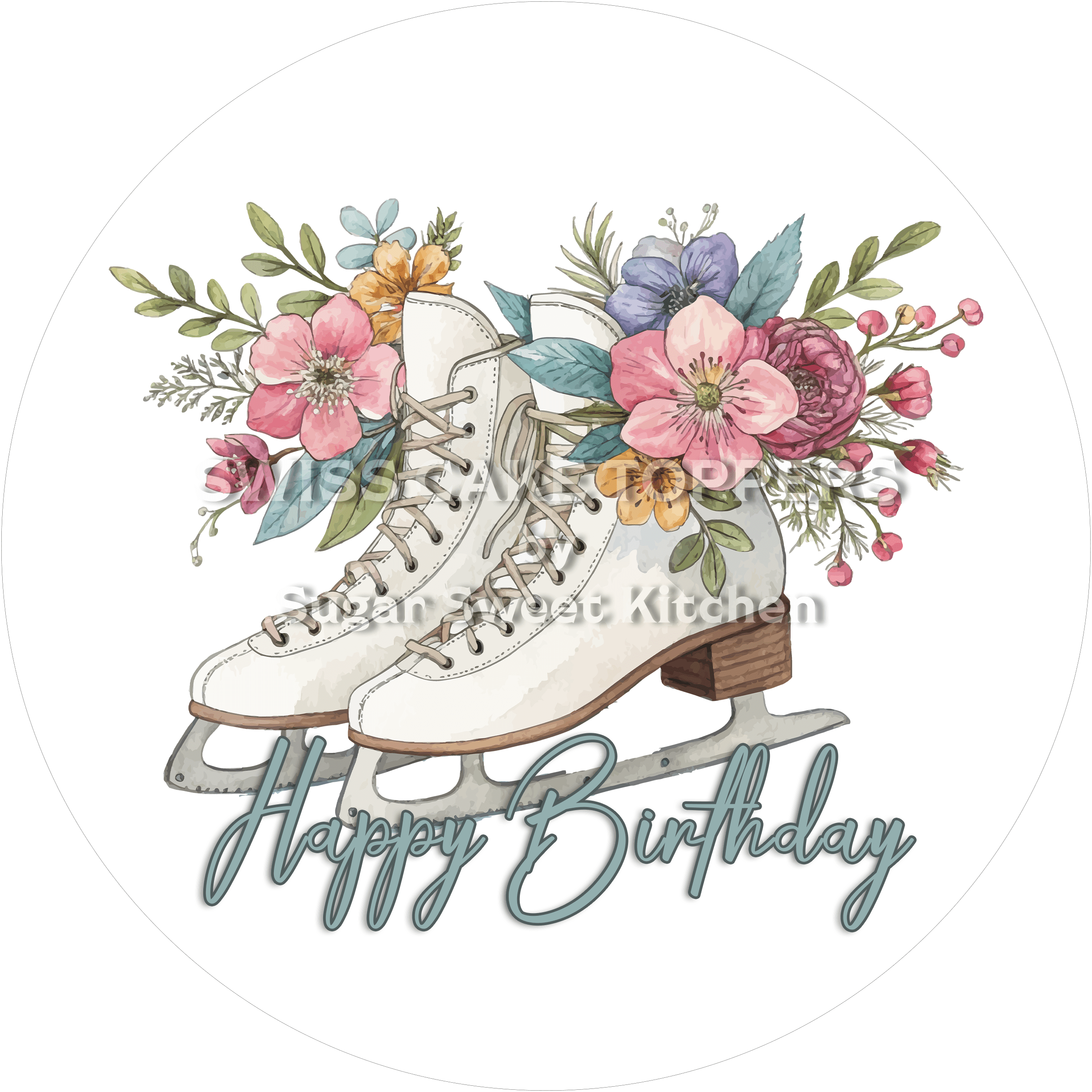 Tortenaufleger Geburtstag Eiskunstlauf 09 - essbar & personalisierbar - Fondant- Torten- Cupcakeaufleger Sugar Sweet