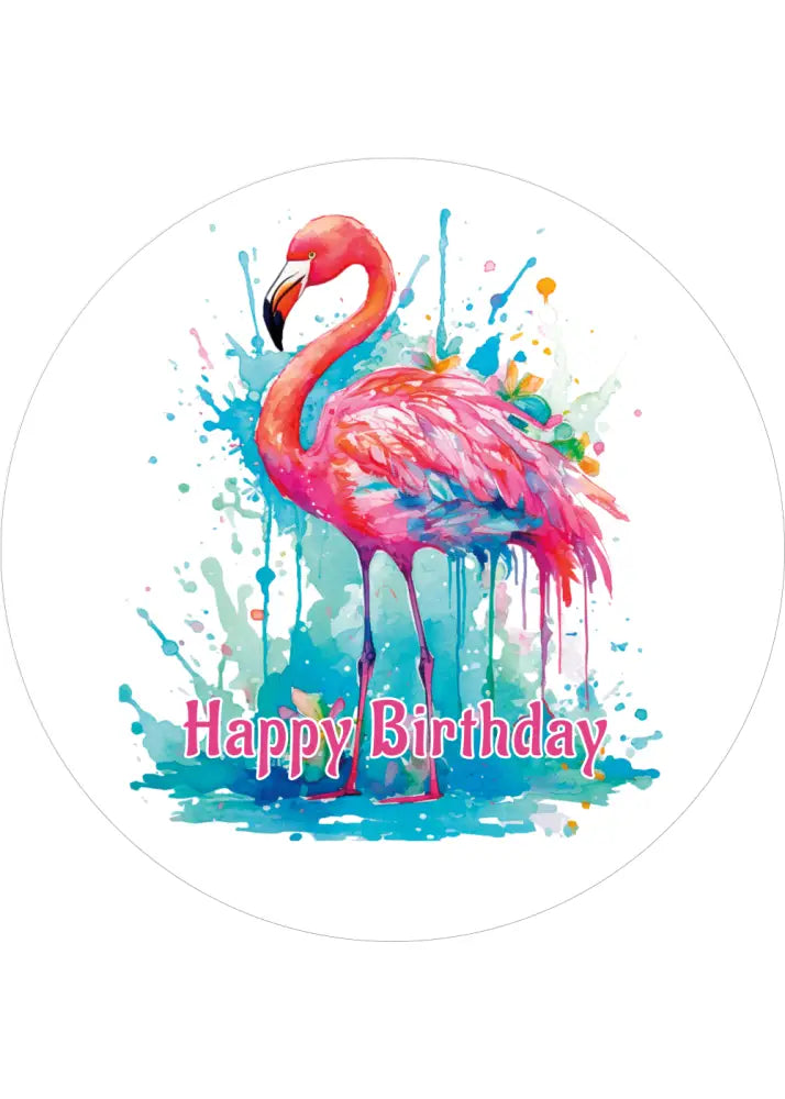 Flamingo Geburtstags-Tortenaufleger1 – essbar & personalisierbar - Fondant- Torten- Cupcakeaufleger Sugar Sweet Kitchen