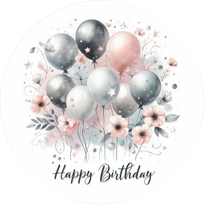 Geburtstags-Tortenaufleger Flower34 - personalisierbar