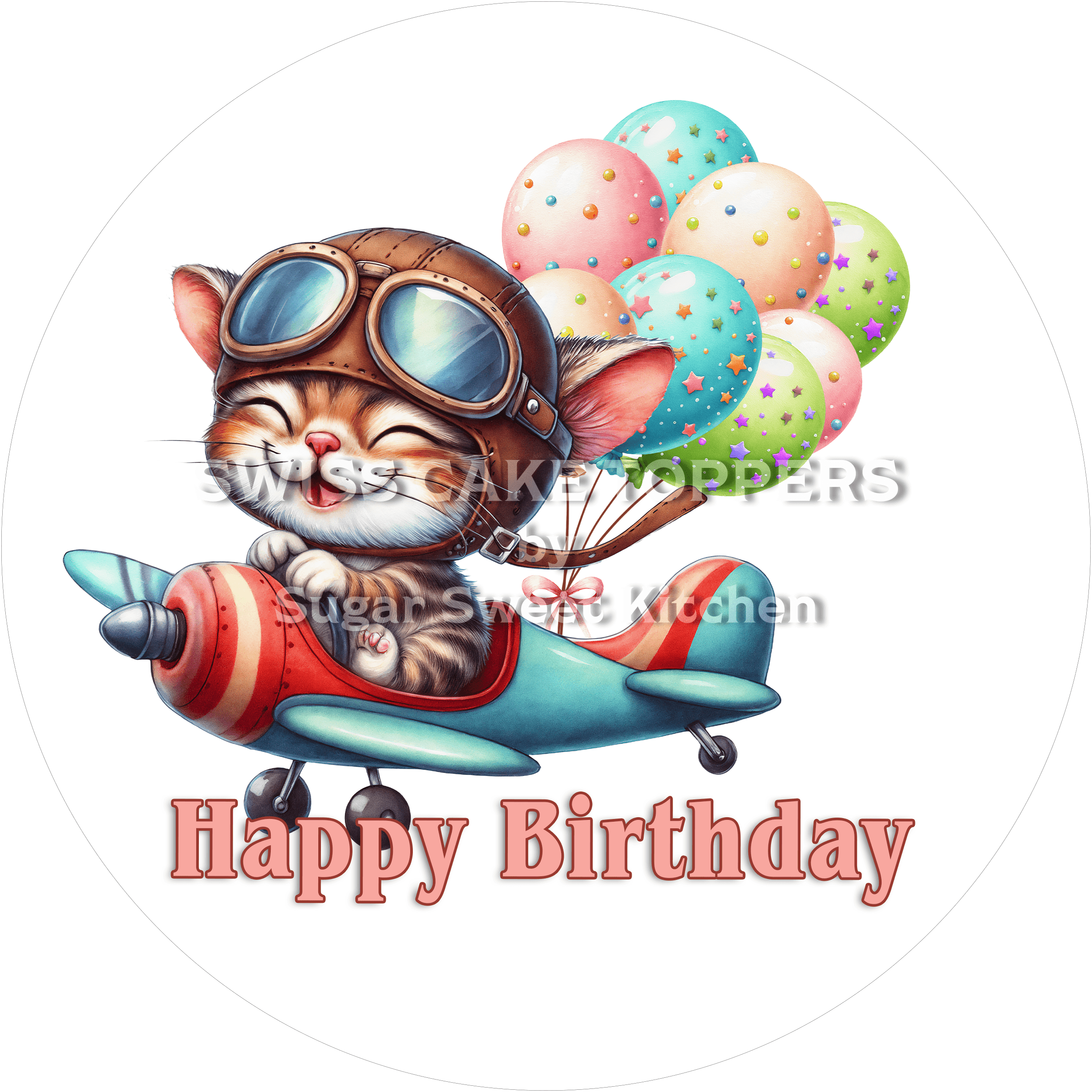 Tortenaufleger Flugzeug1 - personalisierbar - Fondant- Torten- & Cupcakeaufleger Sugar Sweet Kitchen