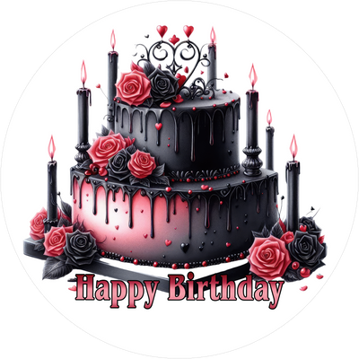 Geburtstags-Tortenaufleger Gothic4 - personalisierbar