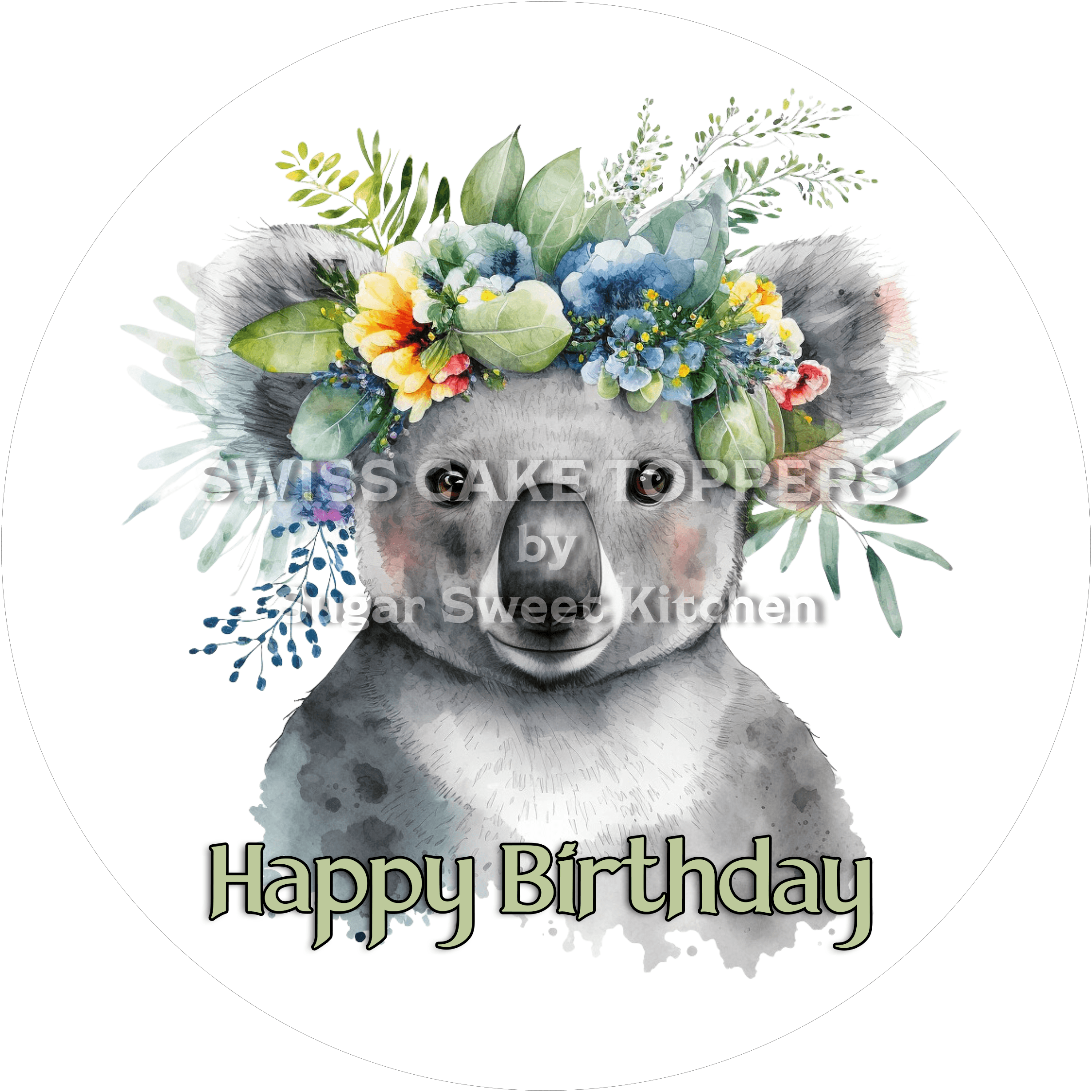Tier-Geburtstags-Tortenaufleger Koala7 - personalisierbar - Fondant- Torten- & Cupcakeaufleger Sugar Sweet Kitchen