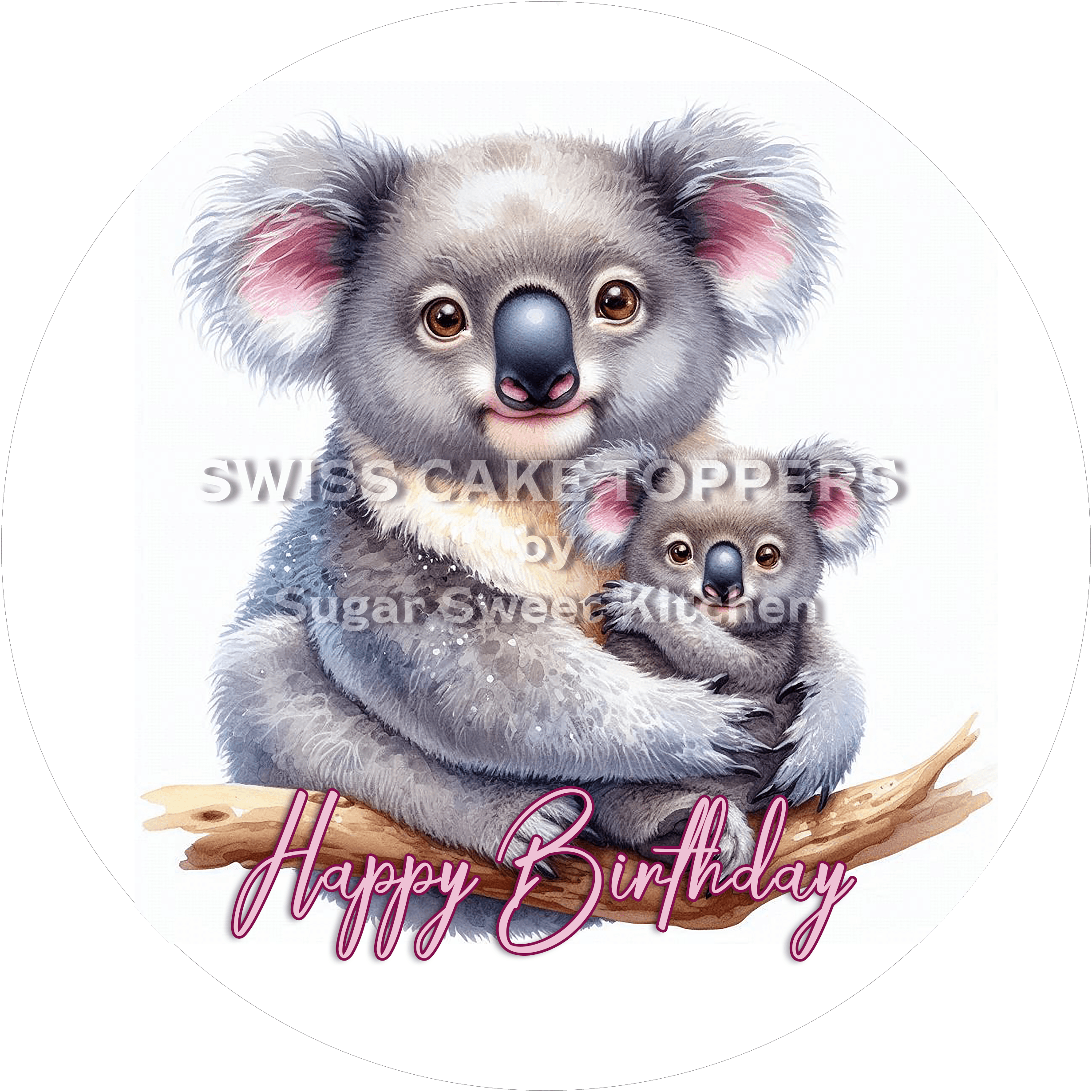 Tier-Geburtstags-Tortenaufleger Koala8 - personalisierbar - Fondant- Torten- & Cupcakeaufleger Sugar Sweet Kitchen