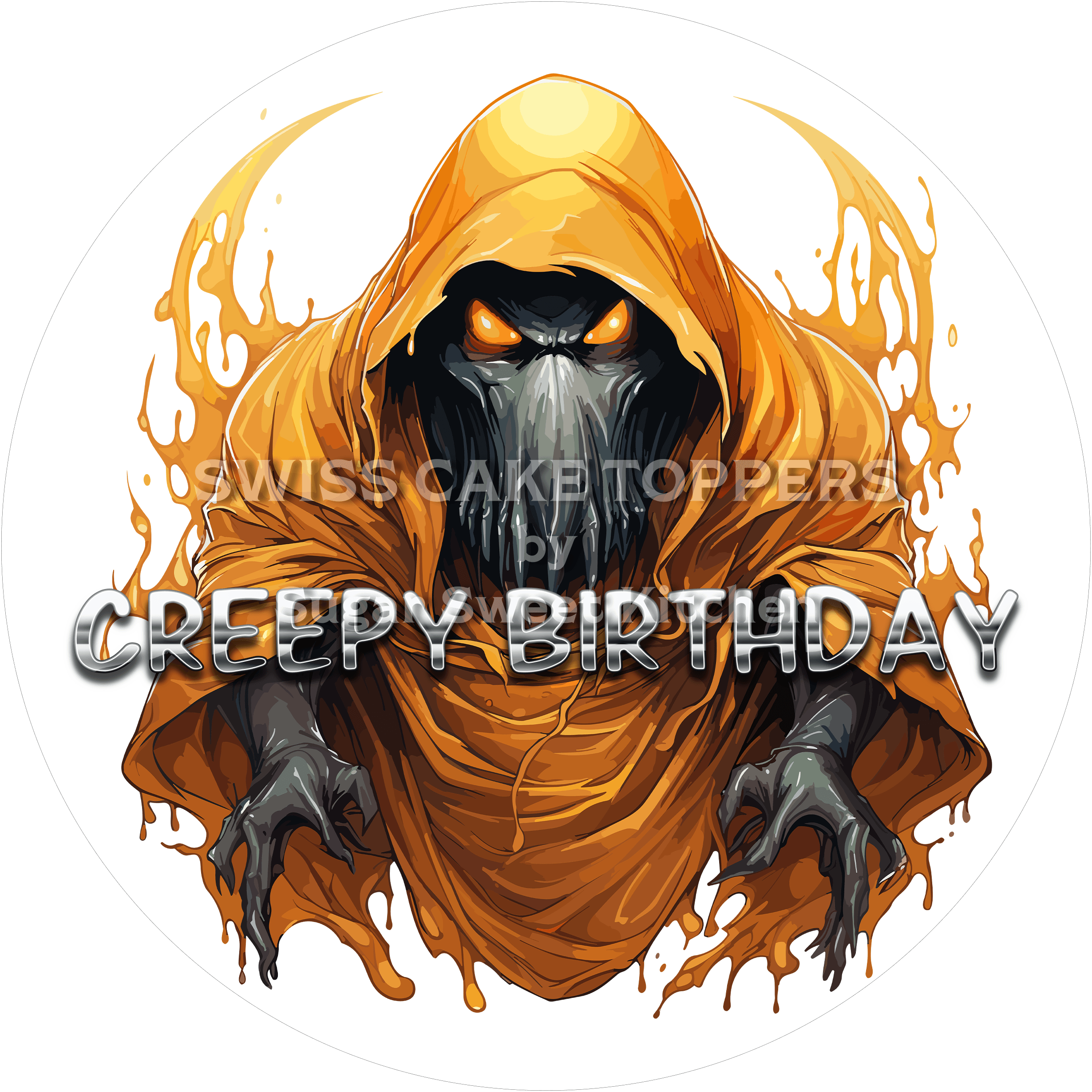 Grusliger Geburtstags-Tortenaufleger Monster13 - personalisierbar - Fondant- Torten- & Cupcakeaufleger Sugar Sweet