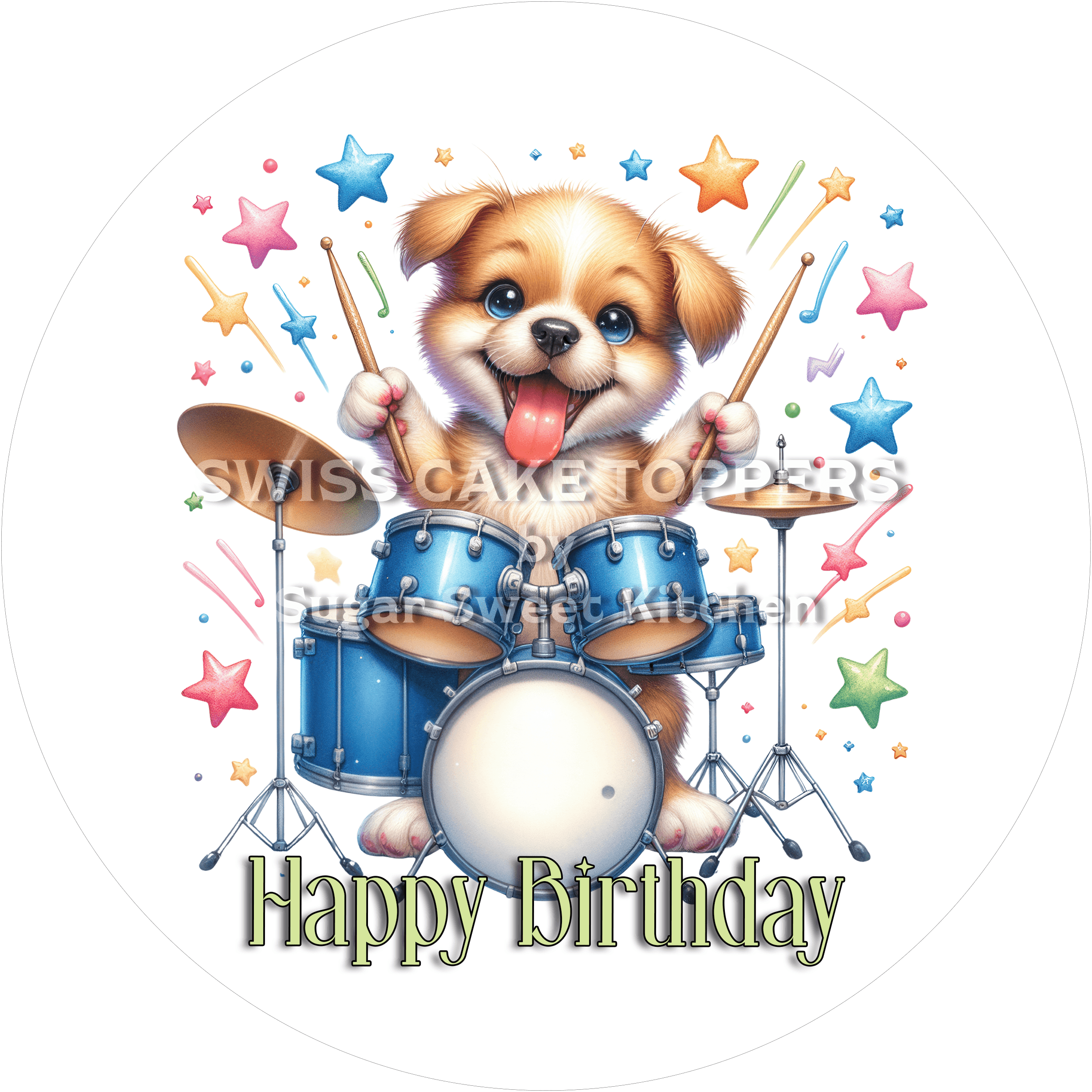Tortenaufleger Geburtstag Musik 25 - essbar & personalisierbar - Fondant- Torten- Cupcakeaufleger Sugar Sweet Kitchen