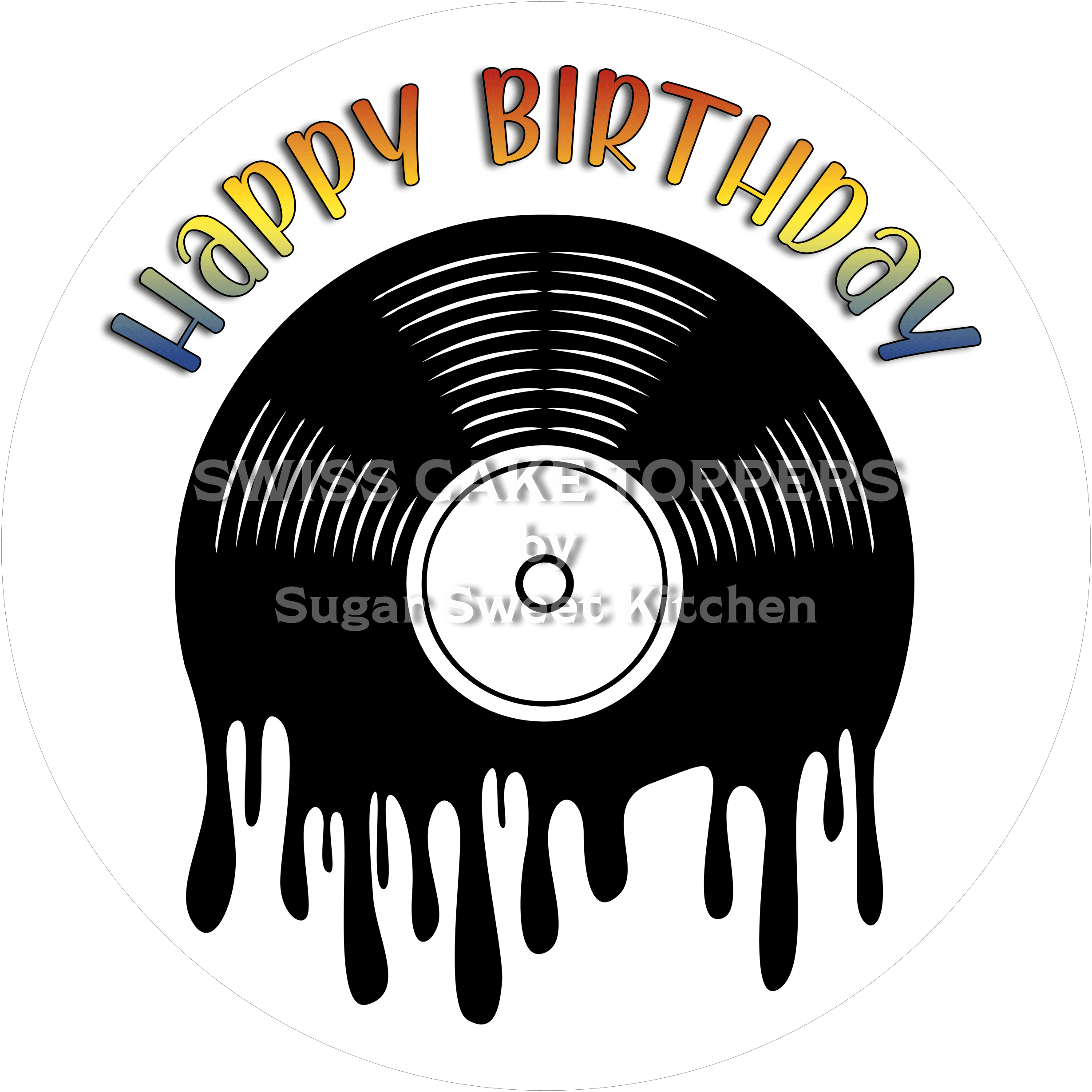 Tortenaufleger Geburtstag Musik 06 - essbar & personalisierbar - Fondant- Torten- Cupcakeaufleger Sugar Sweet Kitchen