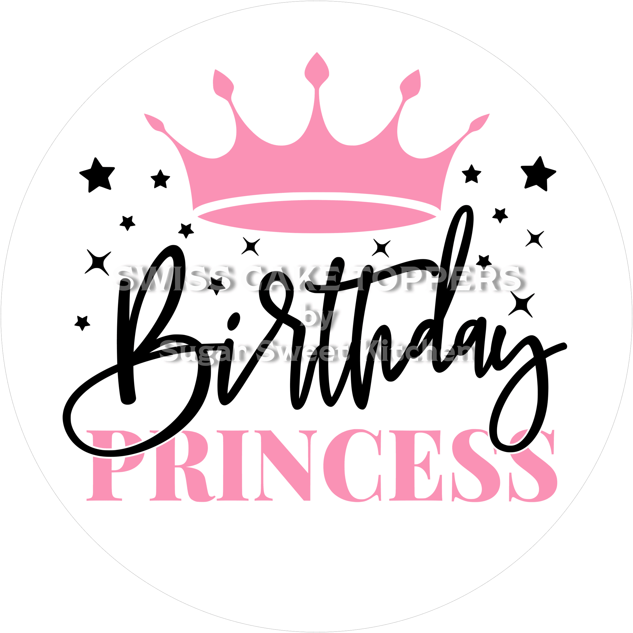 Geburtstags-Tortenaufleger Princess1 - personalisierbar - Fondant- Torten- & Cupcakeaufleger Sugar Sweet Kitchen