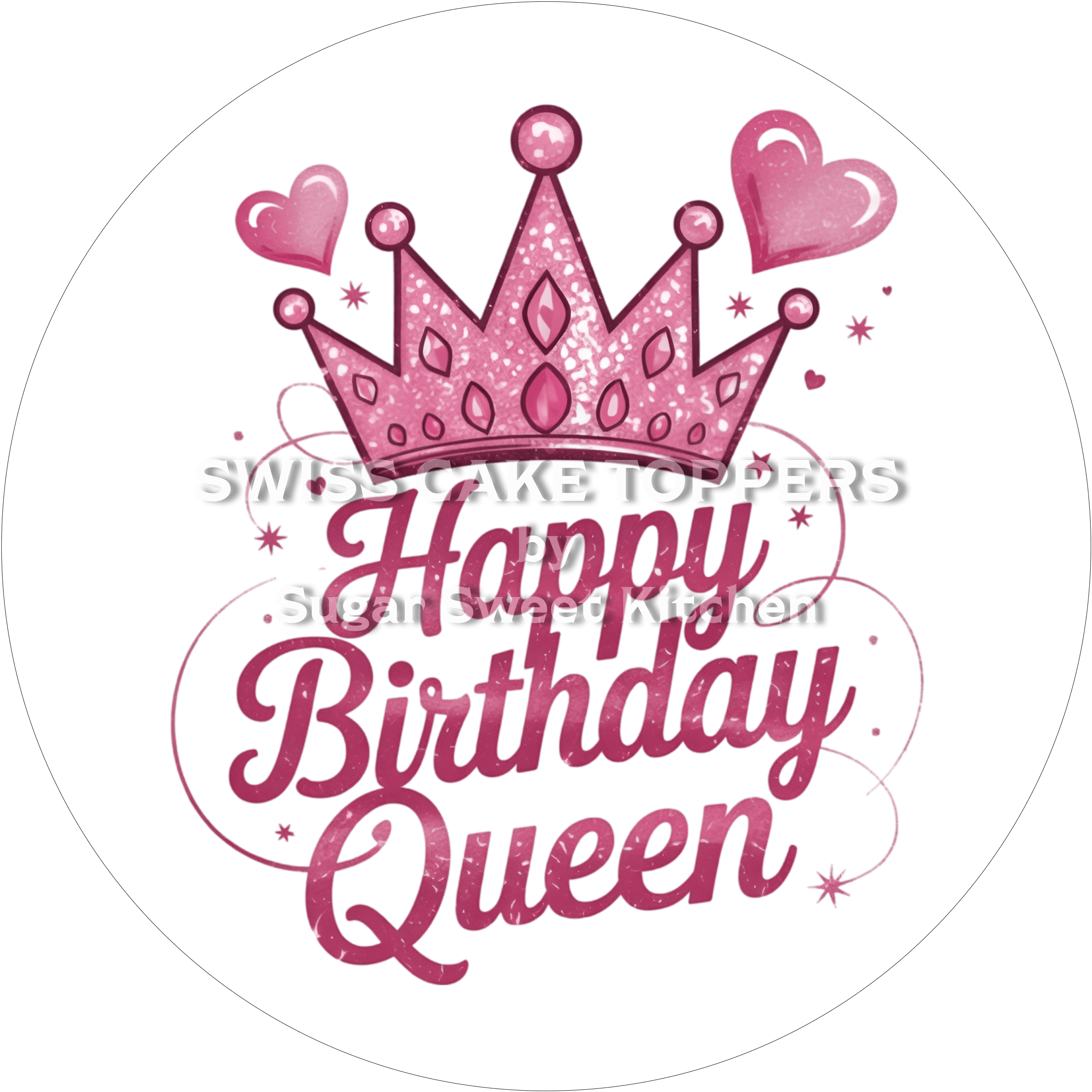 Geburtstags-Tortenaufleger Queen1 - personalisierbar - Fondant- Torten- & Cupcakeaufleger Sugar Sweet Kitchen