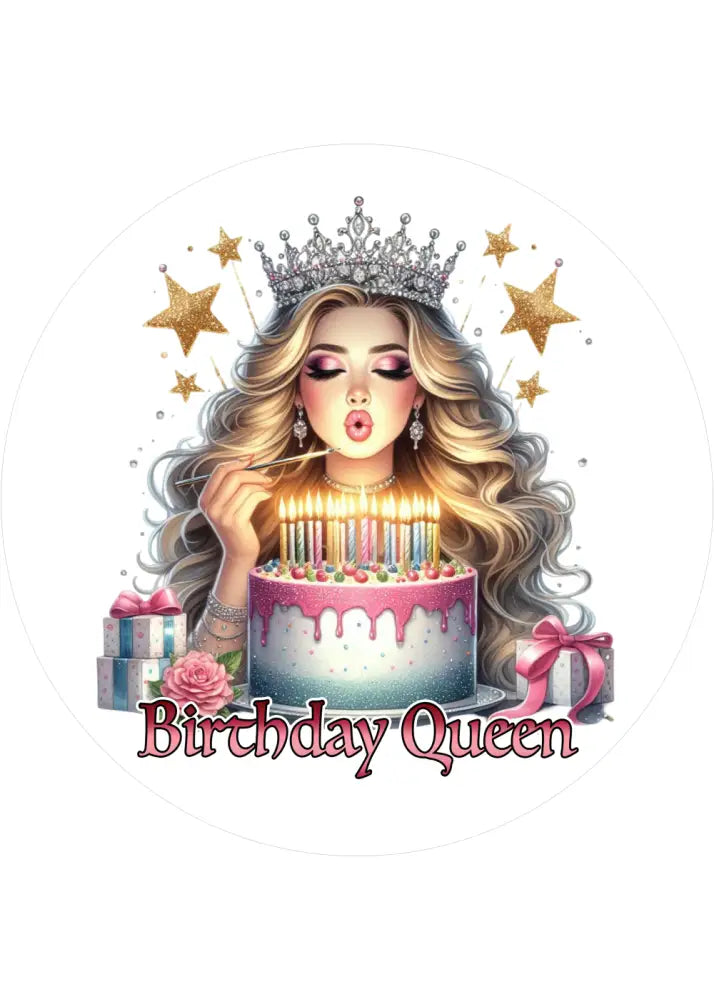 Geburtstags-Tortenaufleger Queen7 - personalisierbar - Fondant- Torten- & Cupcakeaufleger Sugar Sweet Kitchen
