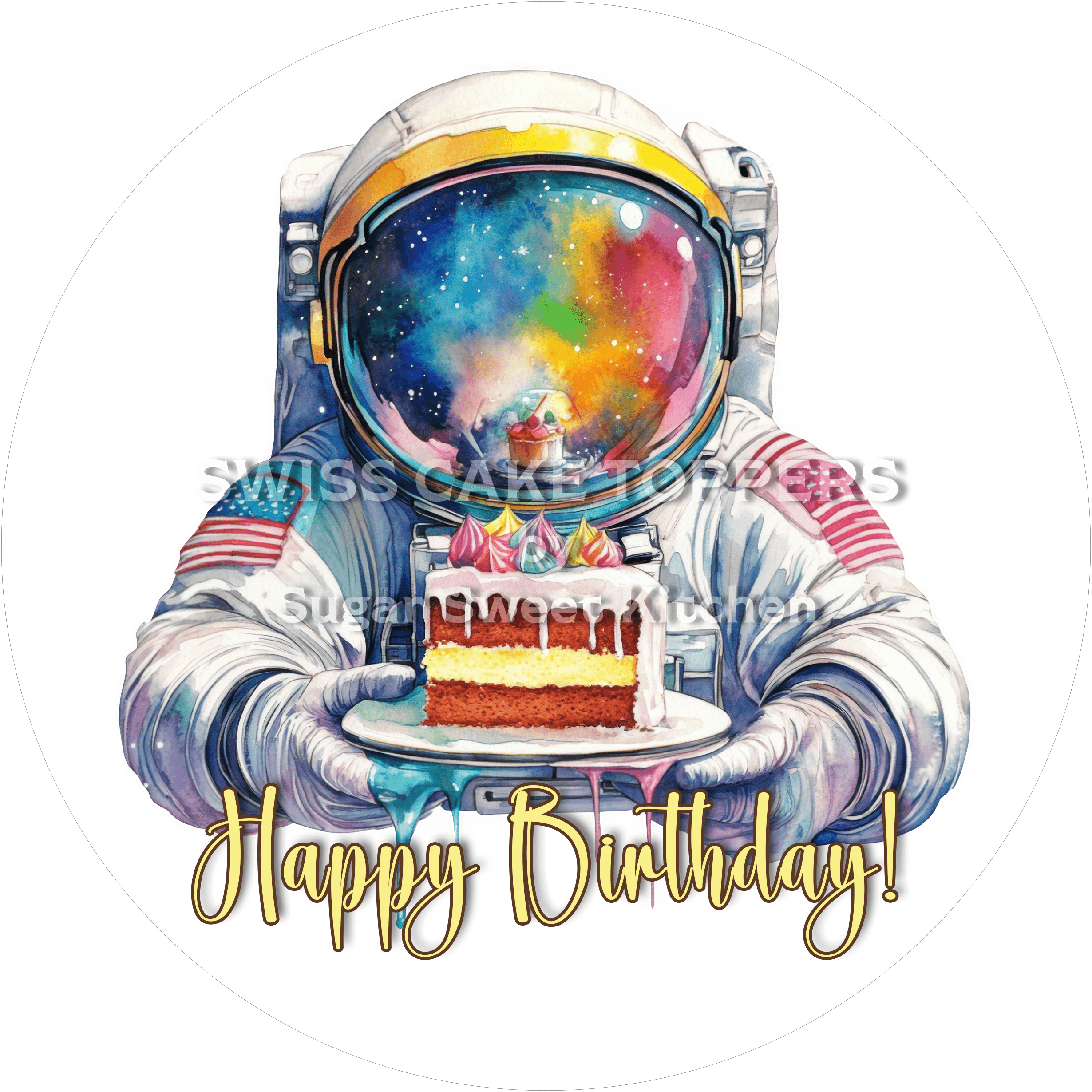 Tortenaufleger Geburtstag Astronaut 01 - essbar & personalisierbar - Fondant- Torten- Cupcakeaufleger Sugar Sweet