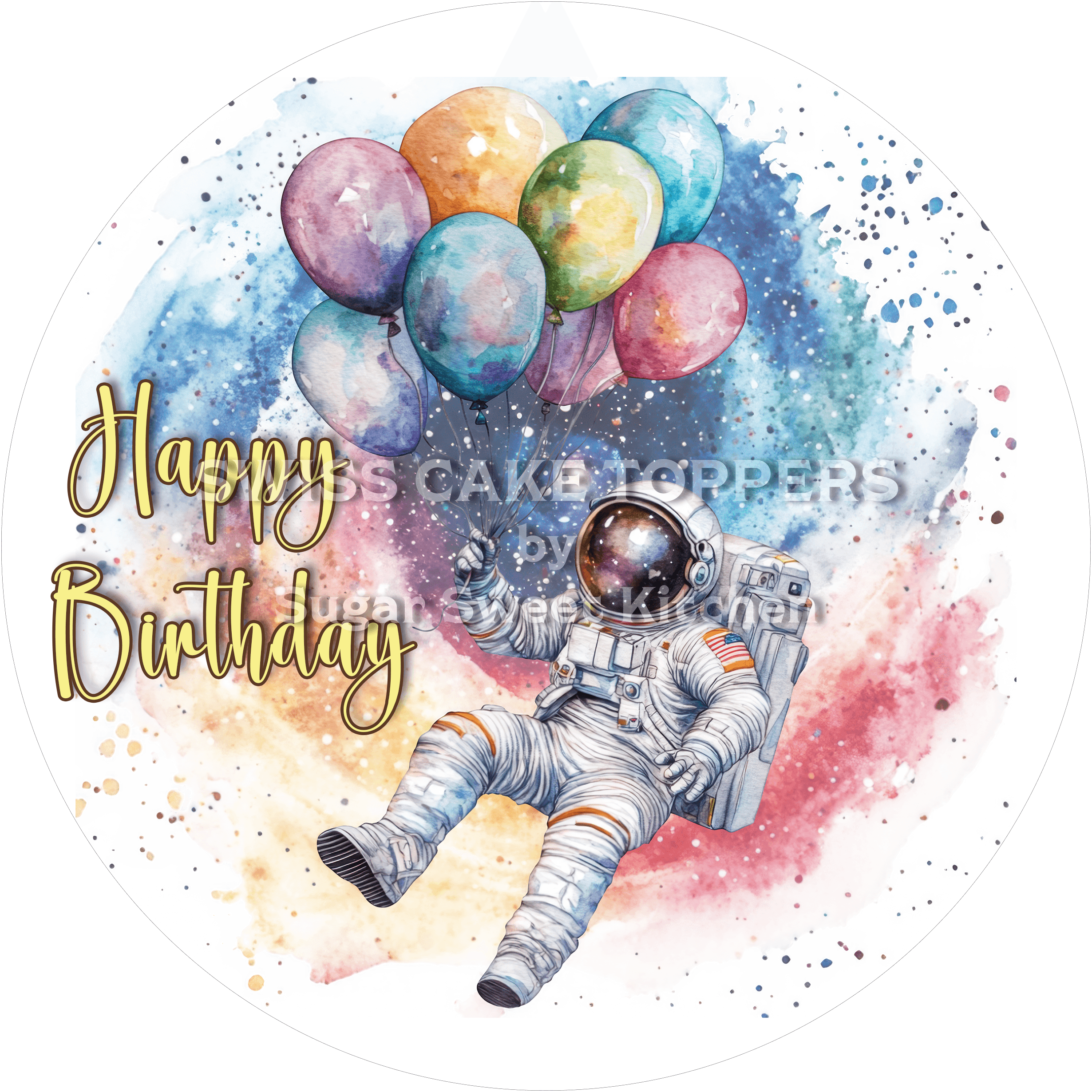 Tortenaufleger Geburtstag Astronaut 02 - essbar & personalisierbar - Fondant- Torten- Cupcakeaufleger Sugar Sweet
