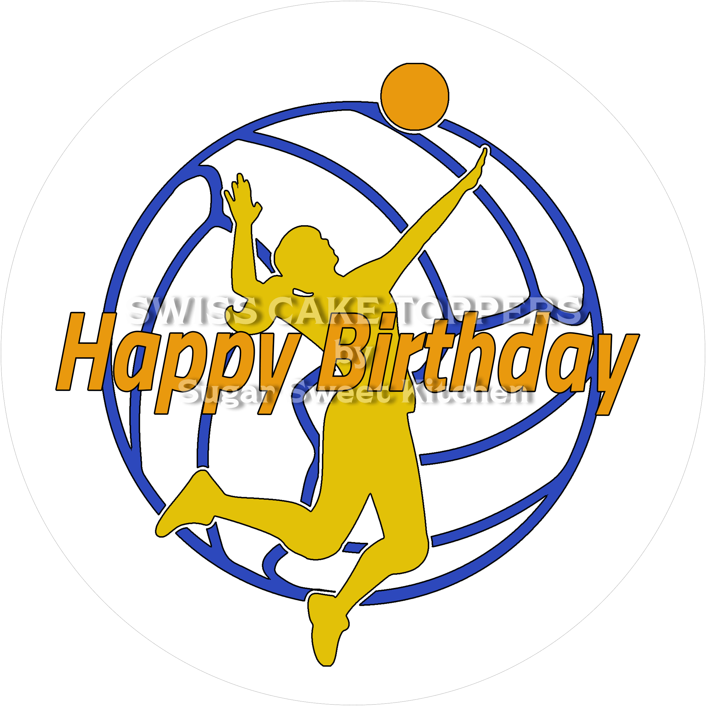 Tortenaufleger Geburtstag Volleyball 11 - essbar & personalisierbar - Fondant- Torten- Cupcakeaufleger Sugar Sweet