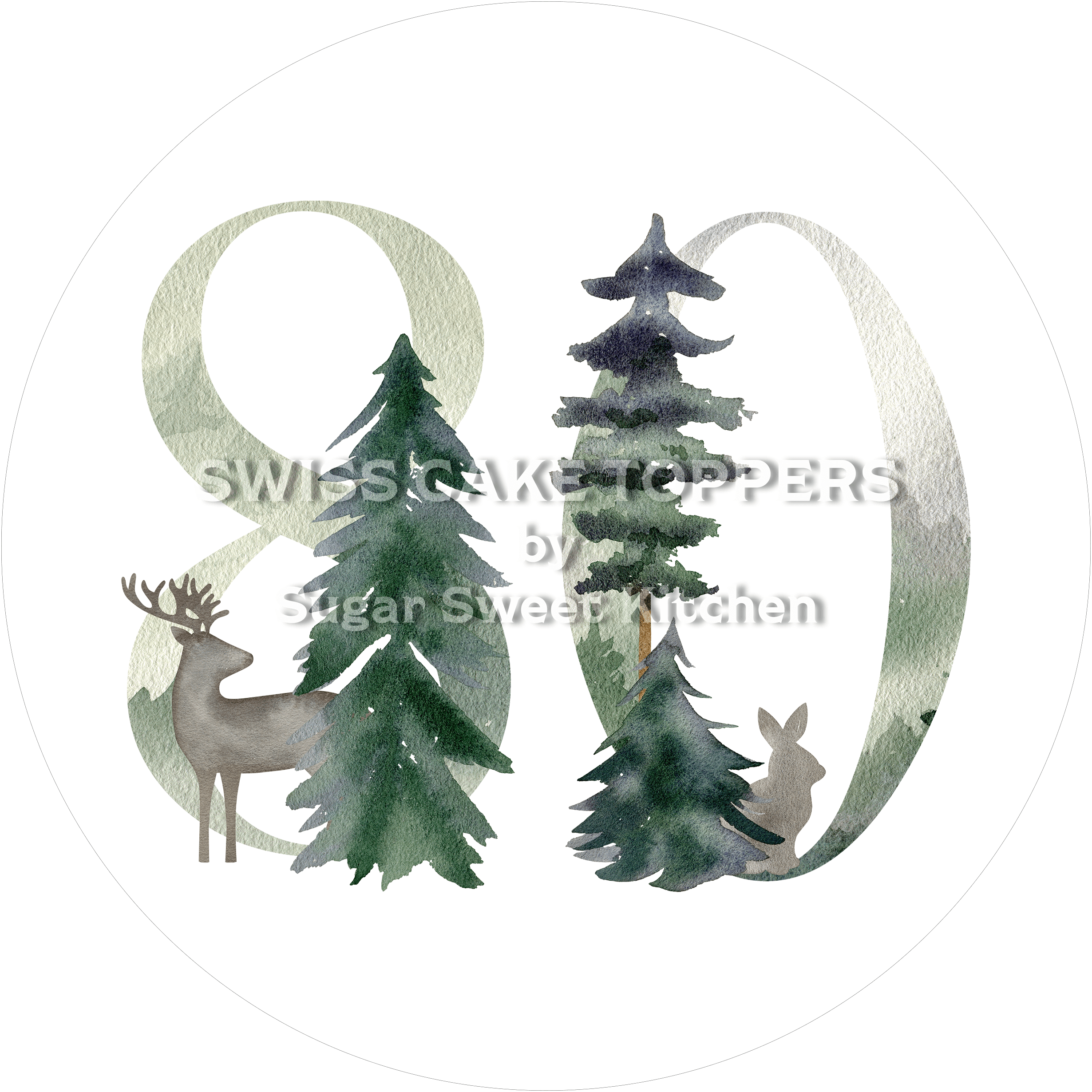 Wilderness Tortenaufleger mit Zahlen - personalisiert - Fondant- Torten- & Cupcakeaufleger Sugar Sweet Kitchen
