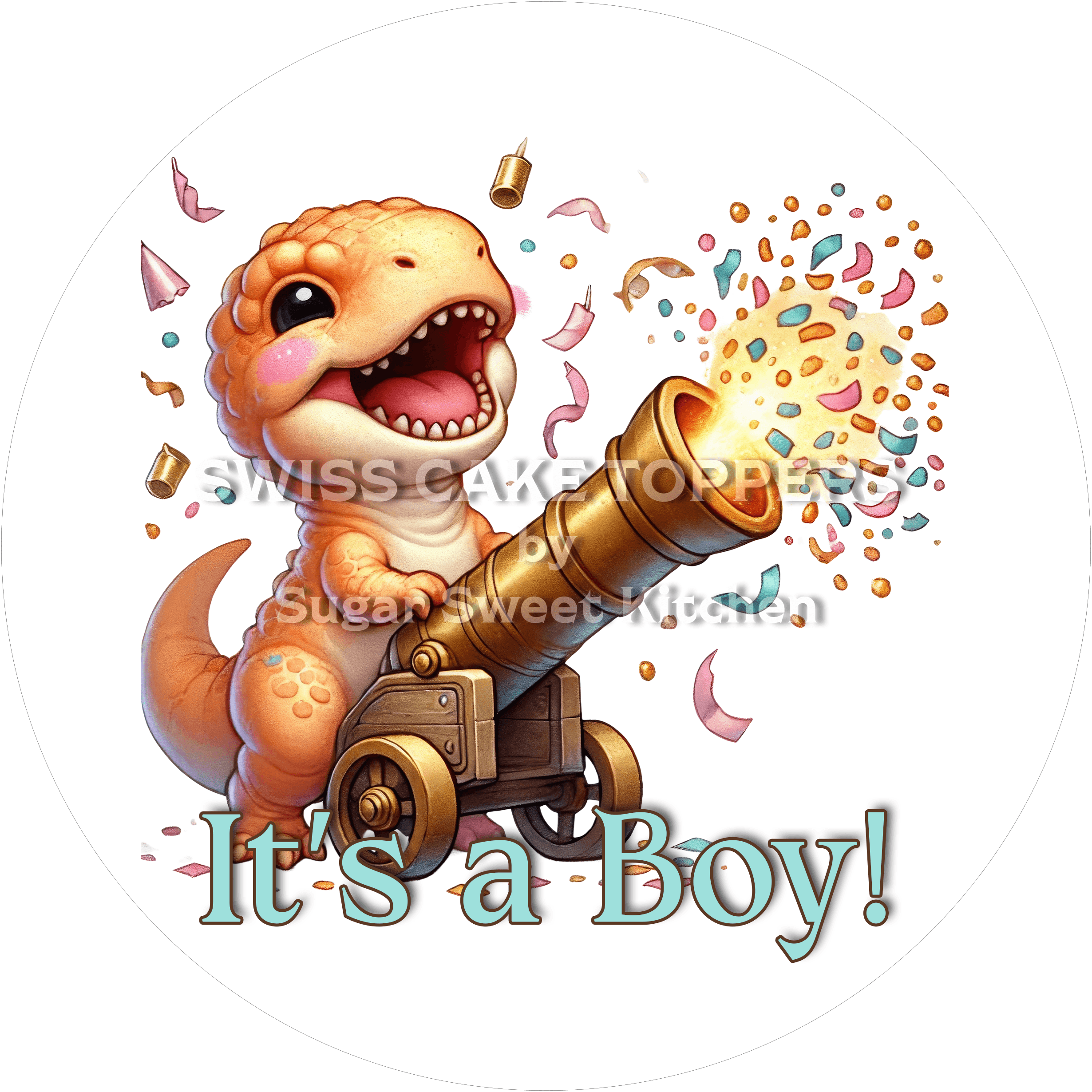 Süsser Tortenaufleger - It’s a Boy1 - personalisierbar - Fondant- Torten- & Cupcakeaufleger Sugar Sweet Kitchen