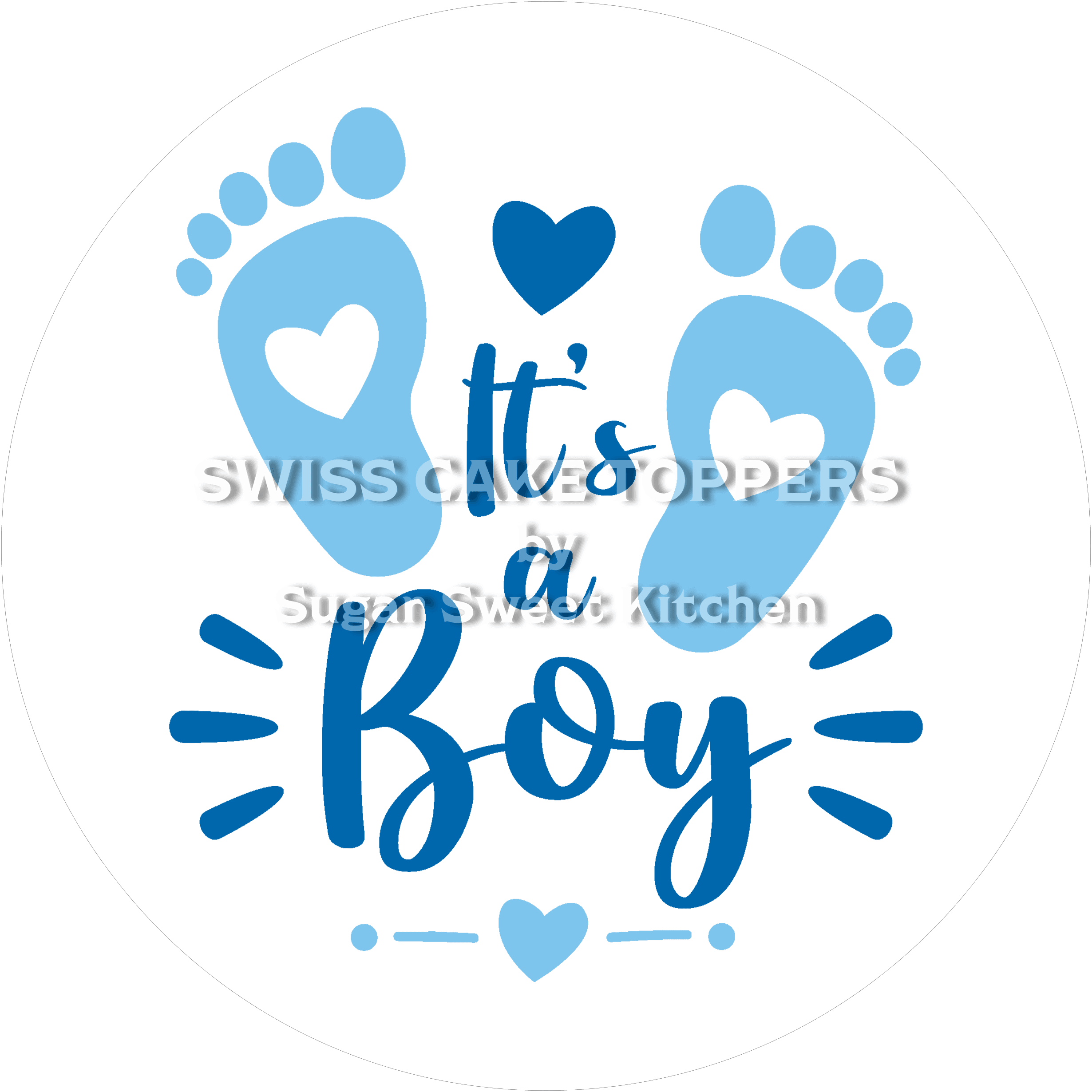 Origineller Tortenaufleger - It’s a Boy3 - personalisierbar - Fondant- Torten- & Cupcakeaufleger Sugar Sweet Kitchen
