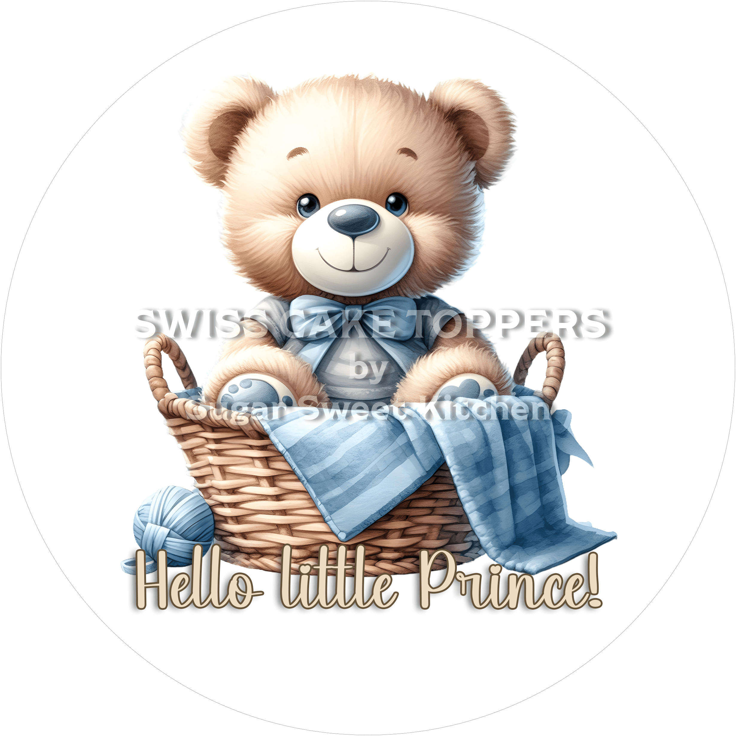 Bärchenhafter Tortenaufleger - It’s a Boy8 - personalisierbar - Fondant- Torten- & Cupcakeaufleger Sugar Sweet Kitchen