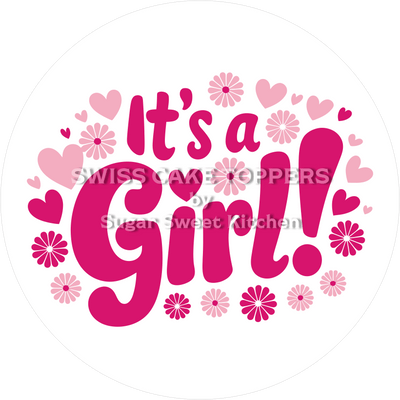 Fancy Cake Topper - It's a Girl11 - customizable