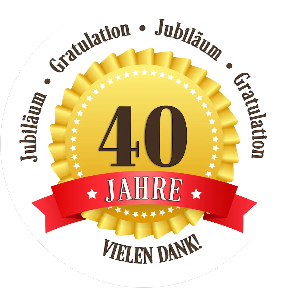 Jubiläums-Tortenaufleger „40 Jahre“ mit Text - Fondant- Torten- & Cupcakeaufleger Sugar Sweet Kitchen