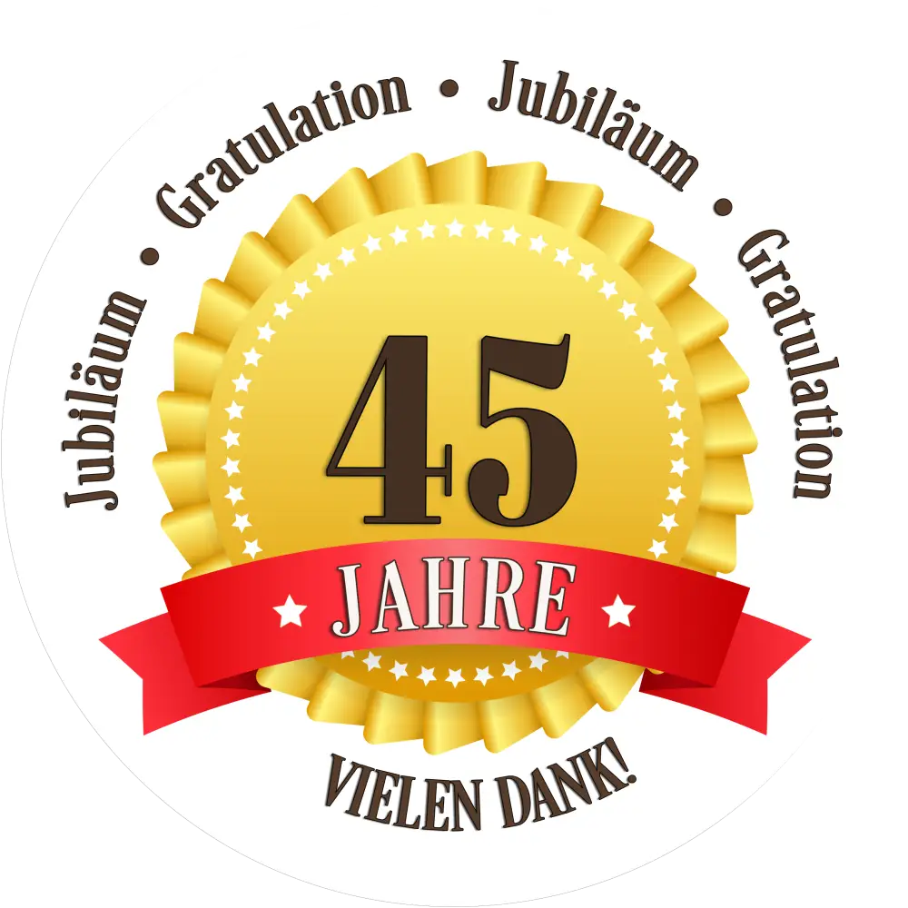 Jubiläums-Tortenaufleger „45 Jahre“ mit Text - Fondant- Torten- & Cupcakeaufleger Sugar Sweet Kitchen