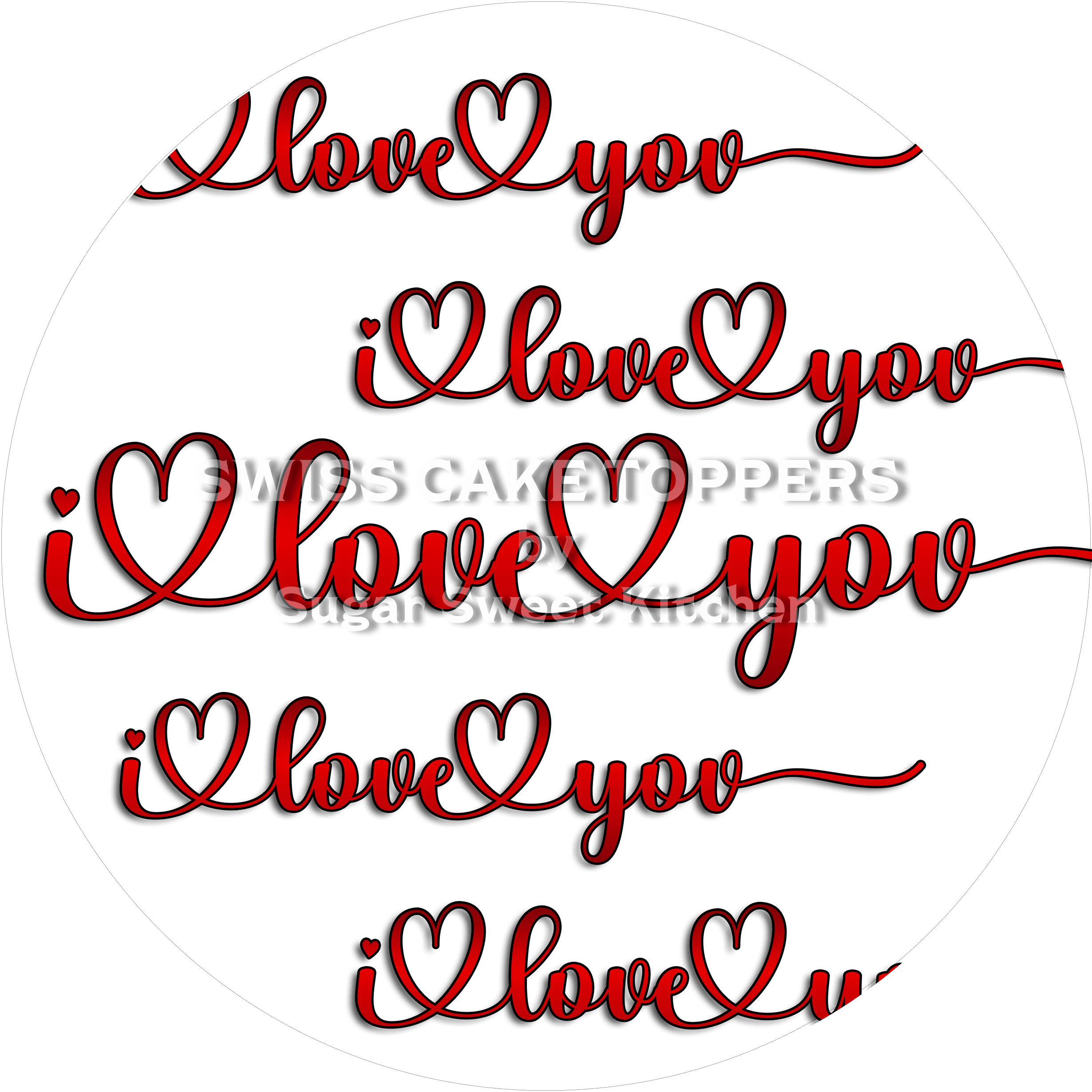 I love you- Tortenaufleger - personalisierbar - Fondant- Torten- & Cupcakeaufleger Sugar Sweet Kitchen