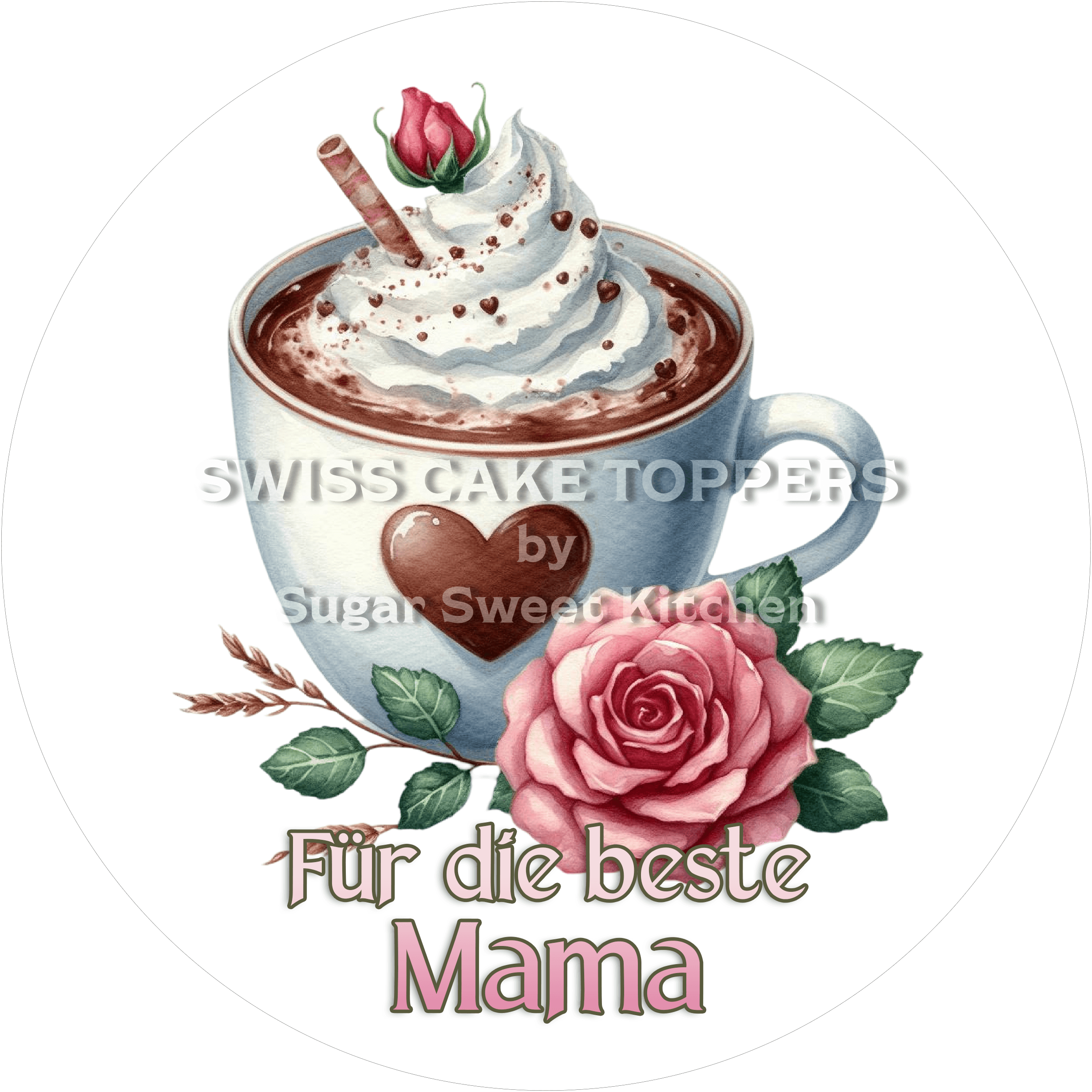 Herzlicher Tortenaufleger zum Muttertag11 - personalisierbar - Fondant- Torten- & Cupcakeaufleger Sugar Sweet Kitchen