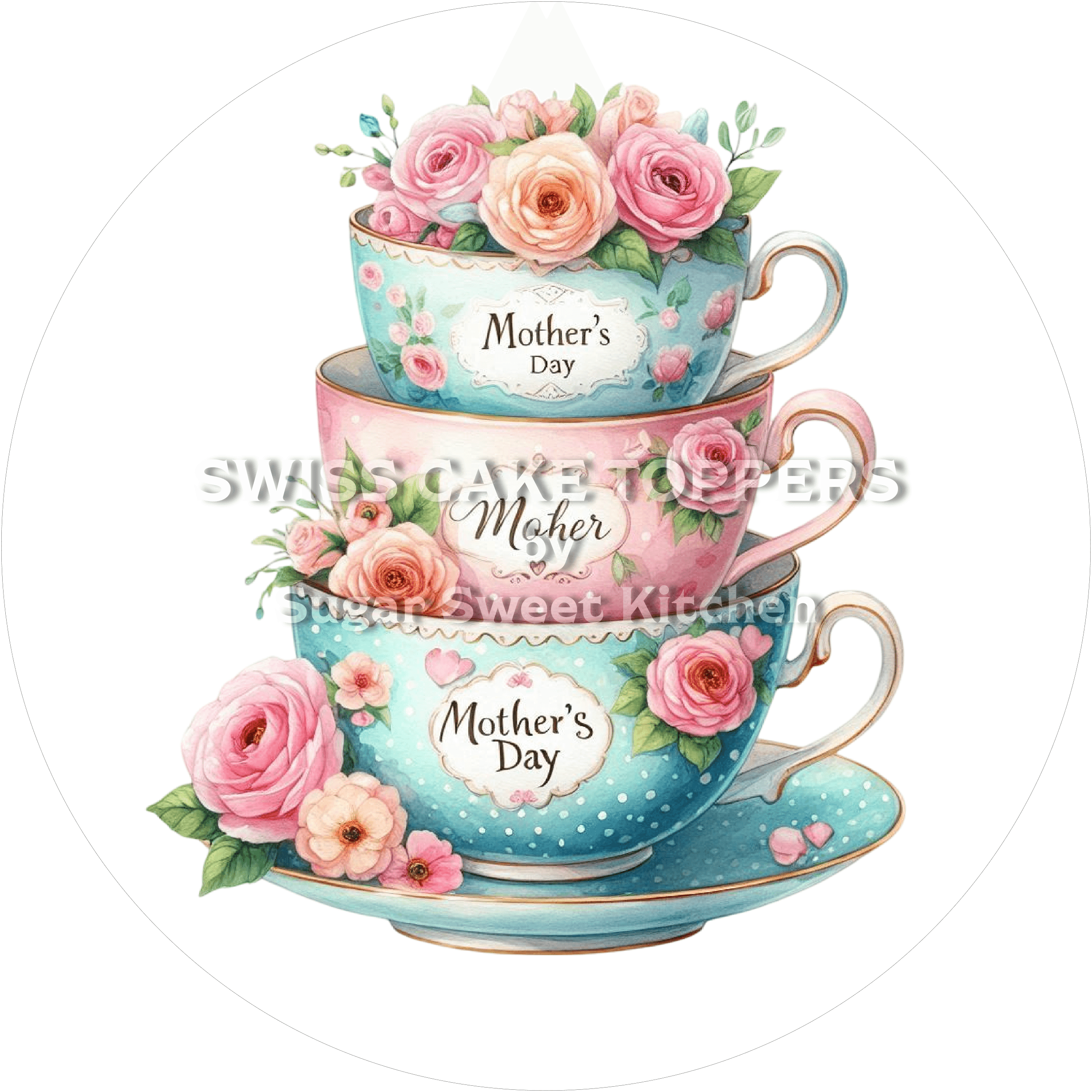 Kreativer Tortenaufleger zum Muttertag12 - personalisierbar - Fondant- Torten- & Cupcakeaufleger Sugar Sweet Kitchen
