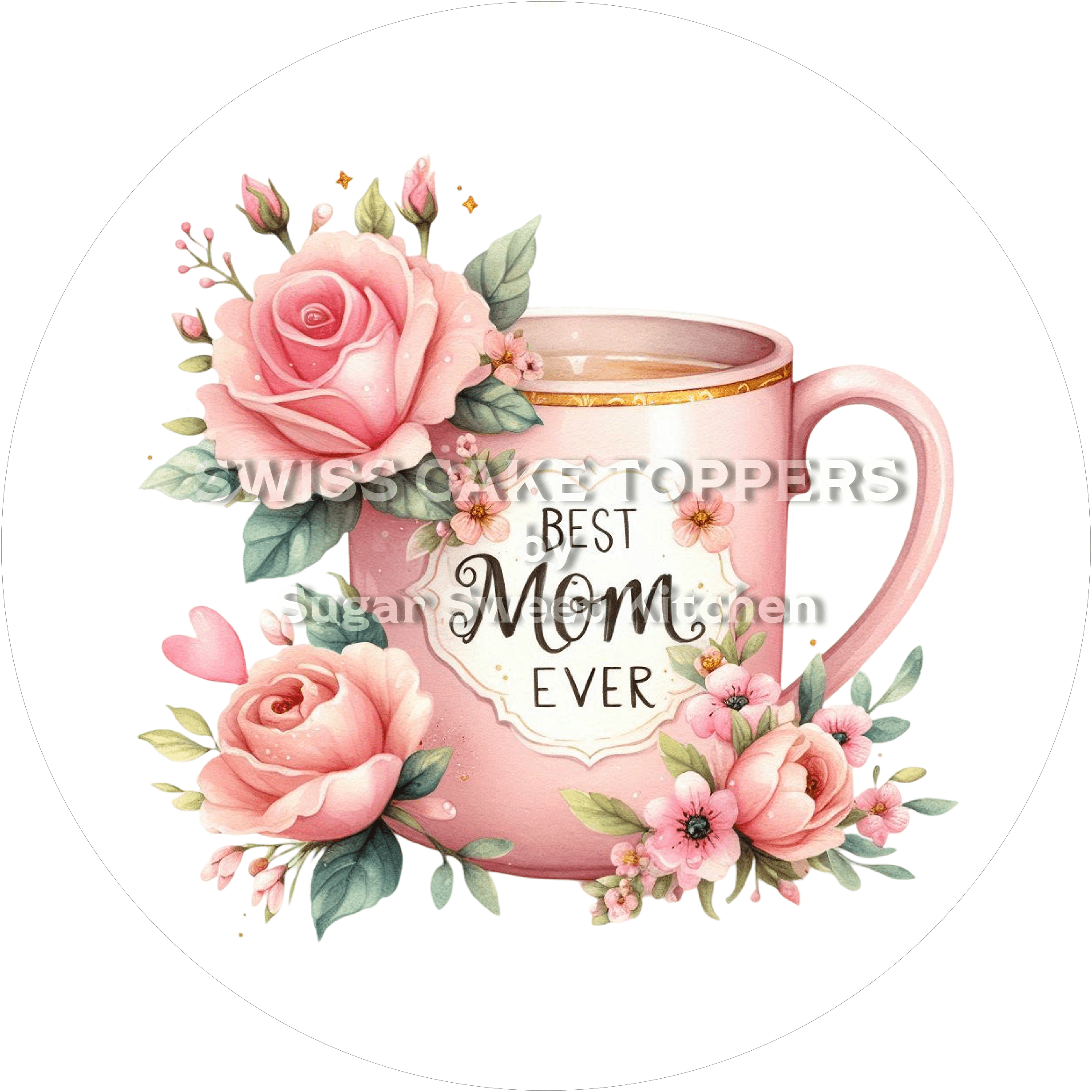 Toller Tortenaufleger zum Muttertag9 - personalisierbar - Fondant- Torten- & Cupcakeaufleger Sugar Sweet Kitchen