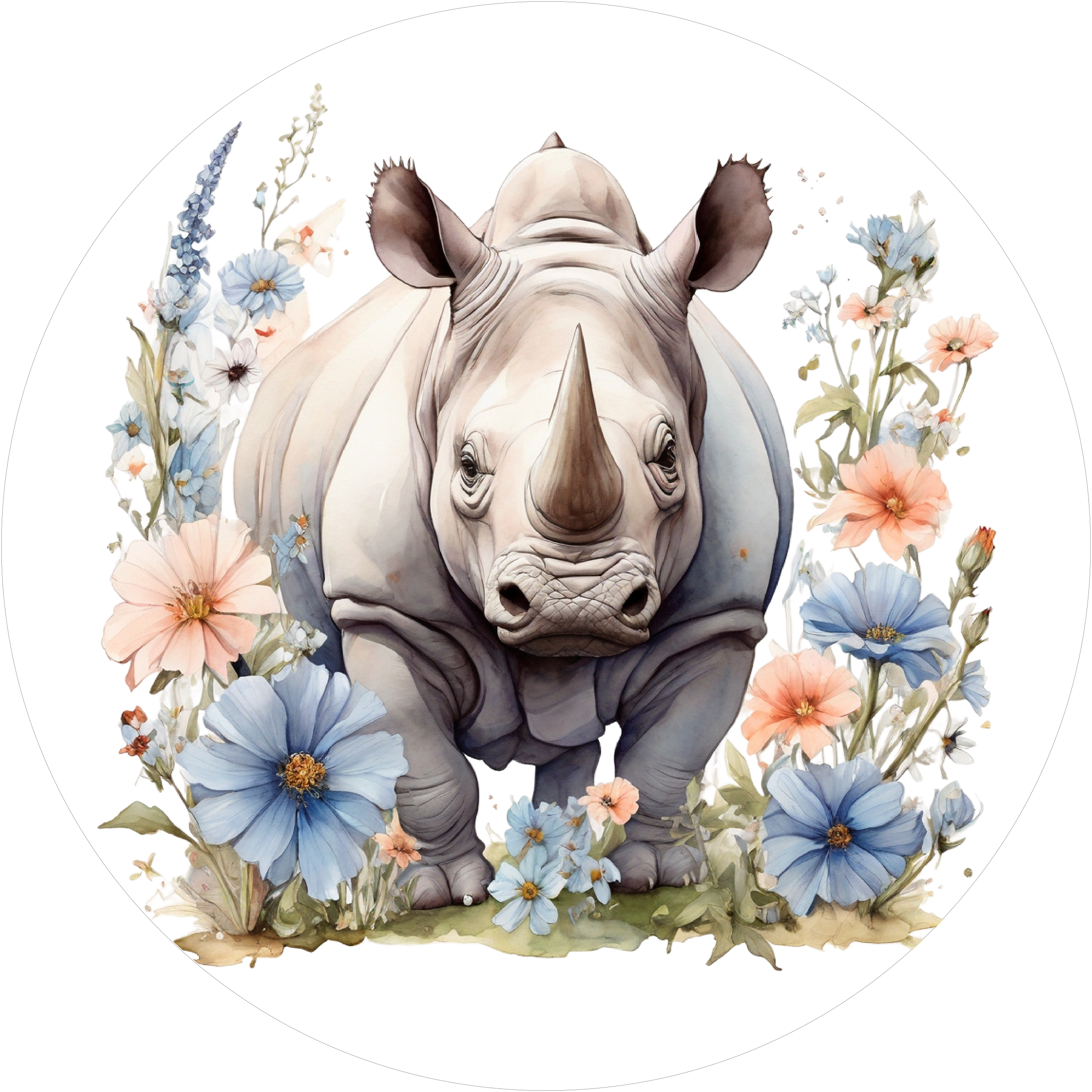 Einmaliger Nashorn-Tortenaufleger2 - personalisierbar - Fondant- Torten- & Cupcakeaufleger Sugar Sweet Kitchen