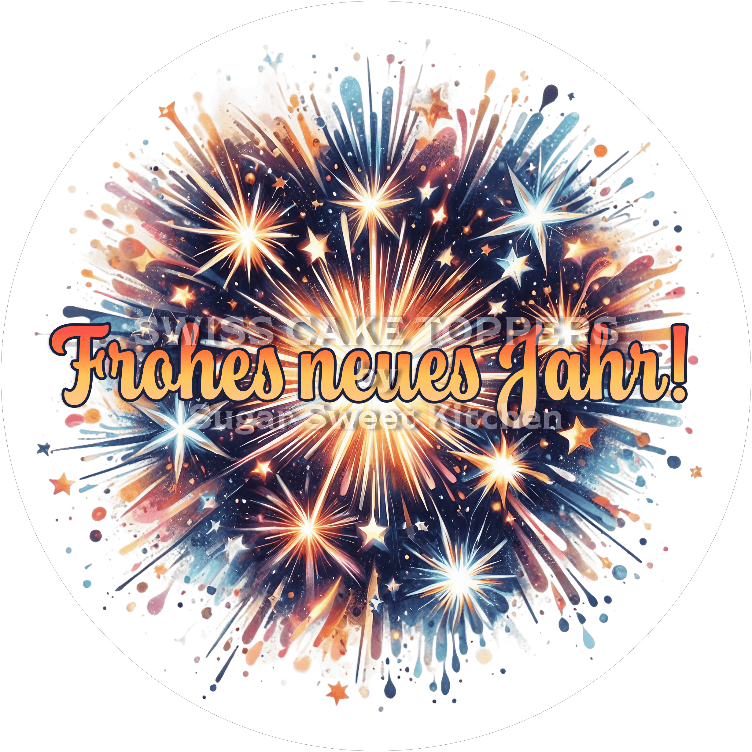 Origineller New Year-Tortenaufleger5 - personalisierbar - Fondant- Torten- & Cupcakeaufleger Sugar Sweet Kitchen