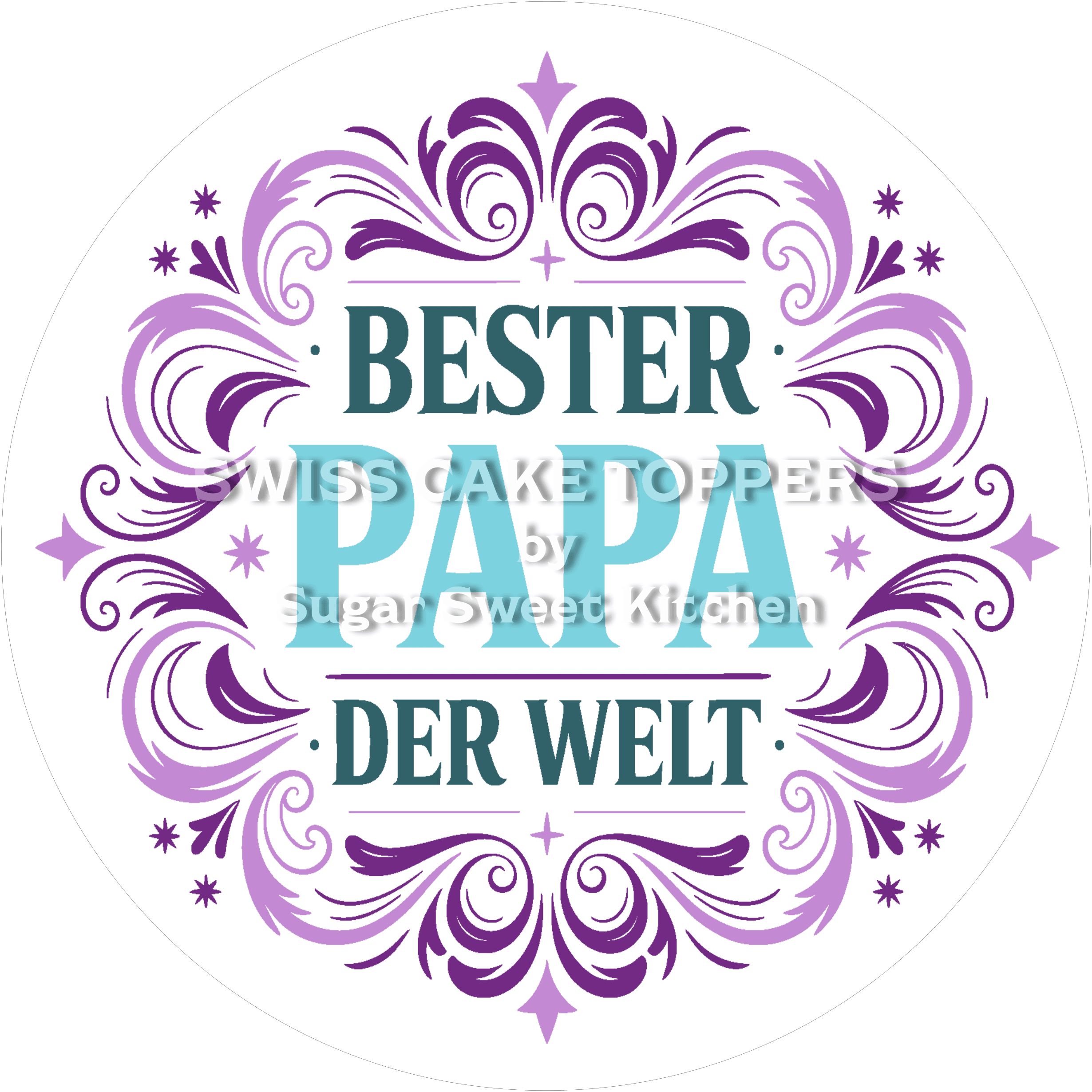 Liebevoller Tortenaufleger zum Vatertag13 - personalisierbar - Fondant- Torten- & Cupcakeaufleger Sugar Sweet Kitchen