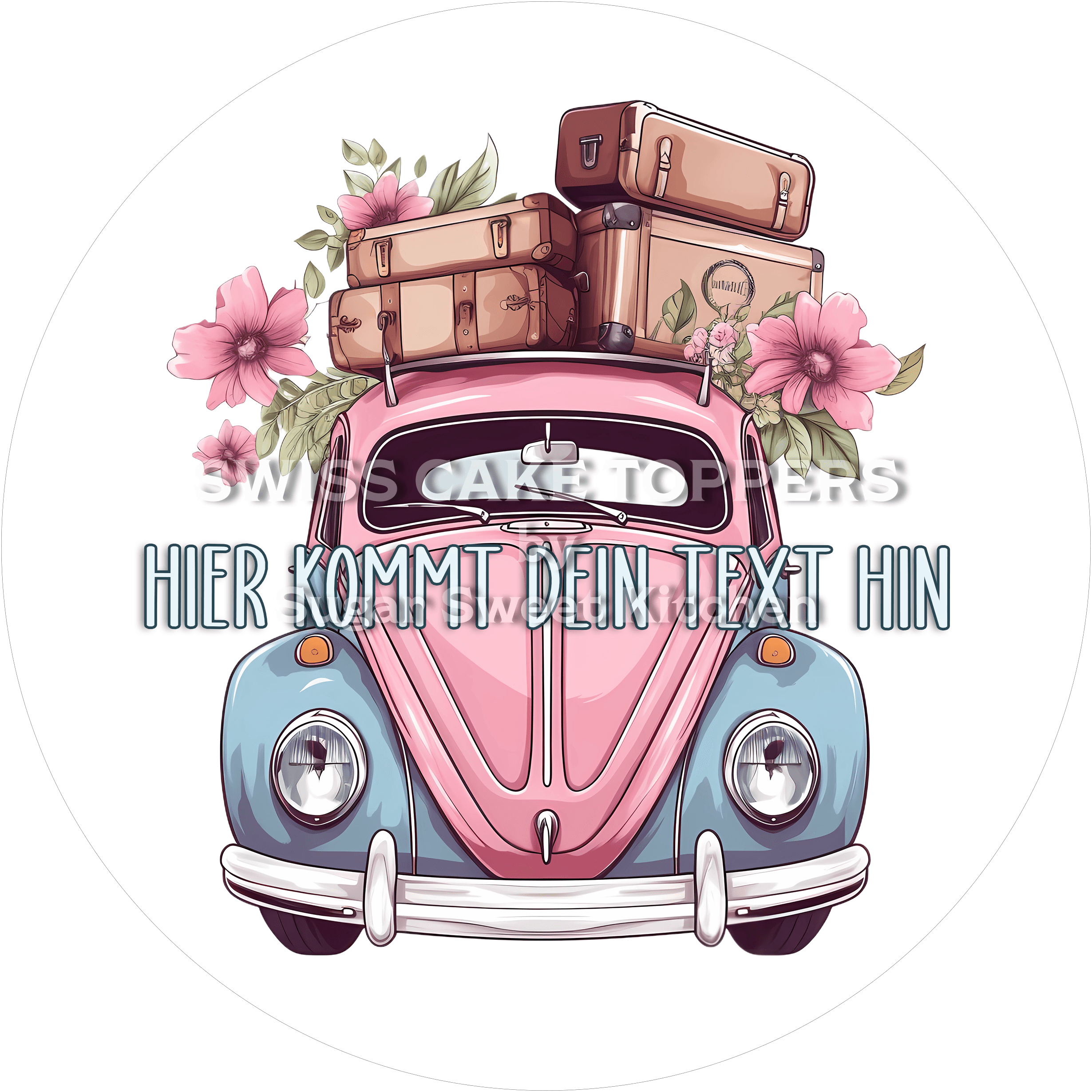 Einweihungs-Tortenaufleger mit deinem Text oder Namen - Fondant- Torten- & Cupcakeaufleger Sugar Sweet Kitchen