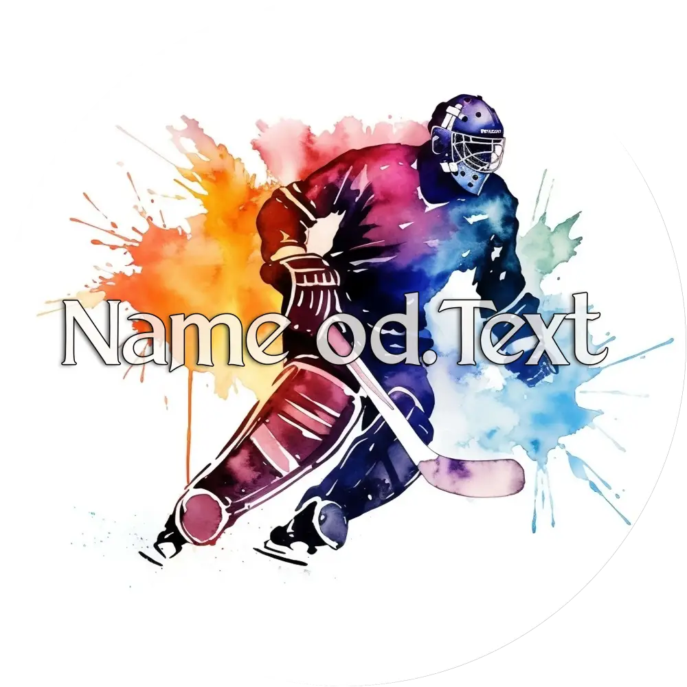 Toller Eishockey-Tortenaufleger1 mit Name od. Text - Fondant- Torten- & Cupcakeaufleger Sugar Sweet Kitchen