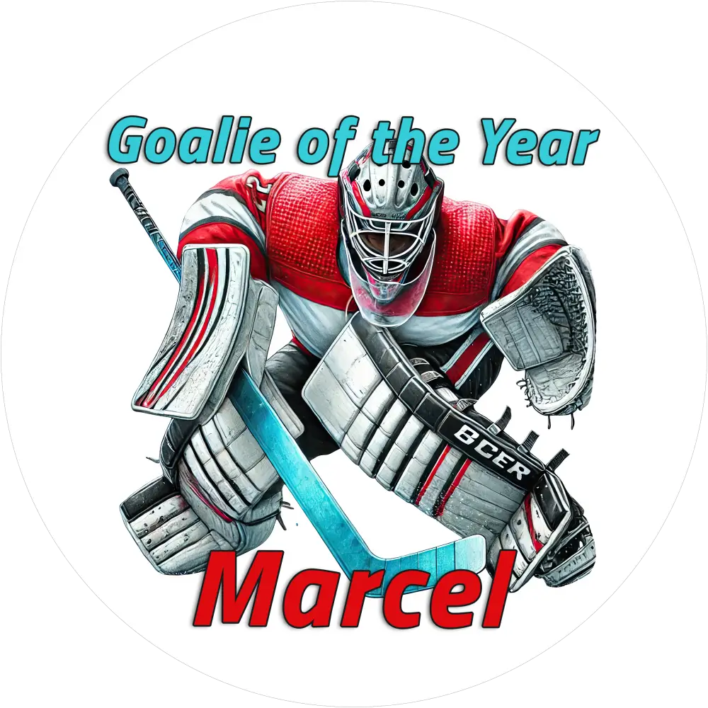 Goalie of the Year -Tortenaufleger7 mit Name od. Text - Fondant- Torten- & Cupcakeaufleger Sugar Sweet Kitchen