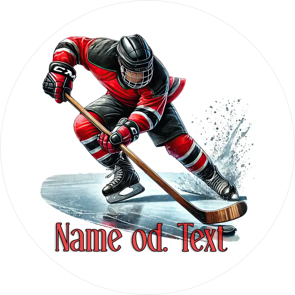Individueller Eishockey-Tortenaufleger8 mit Name od. Text - Fondant- Torten- & Cupcakeaufleger Sugar Sweet Kitchen